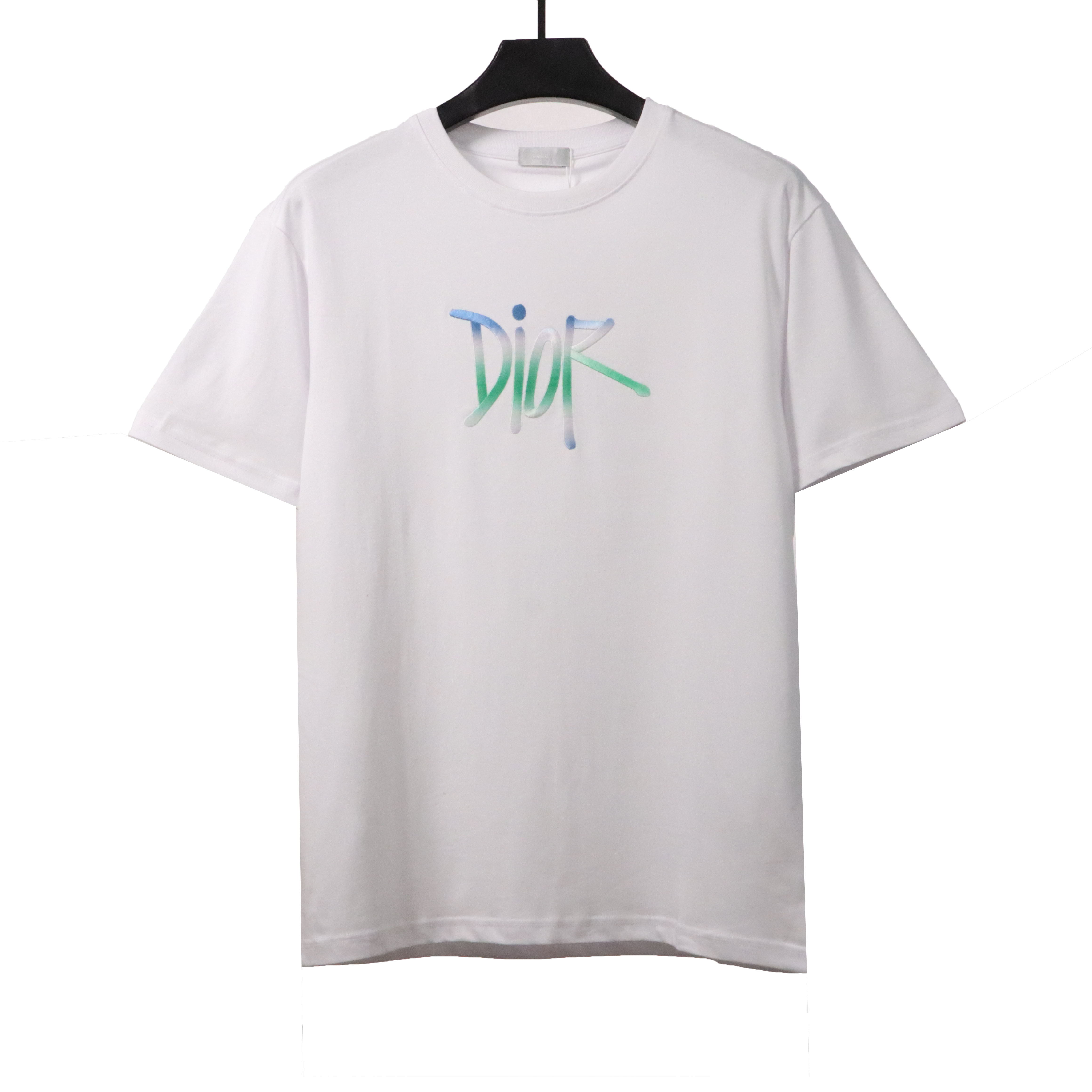 Dior Gradient Embroidered Short Sleeve White