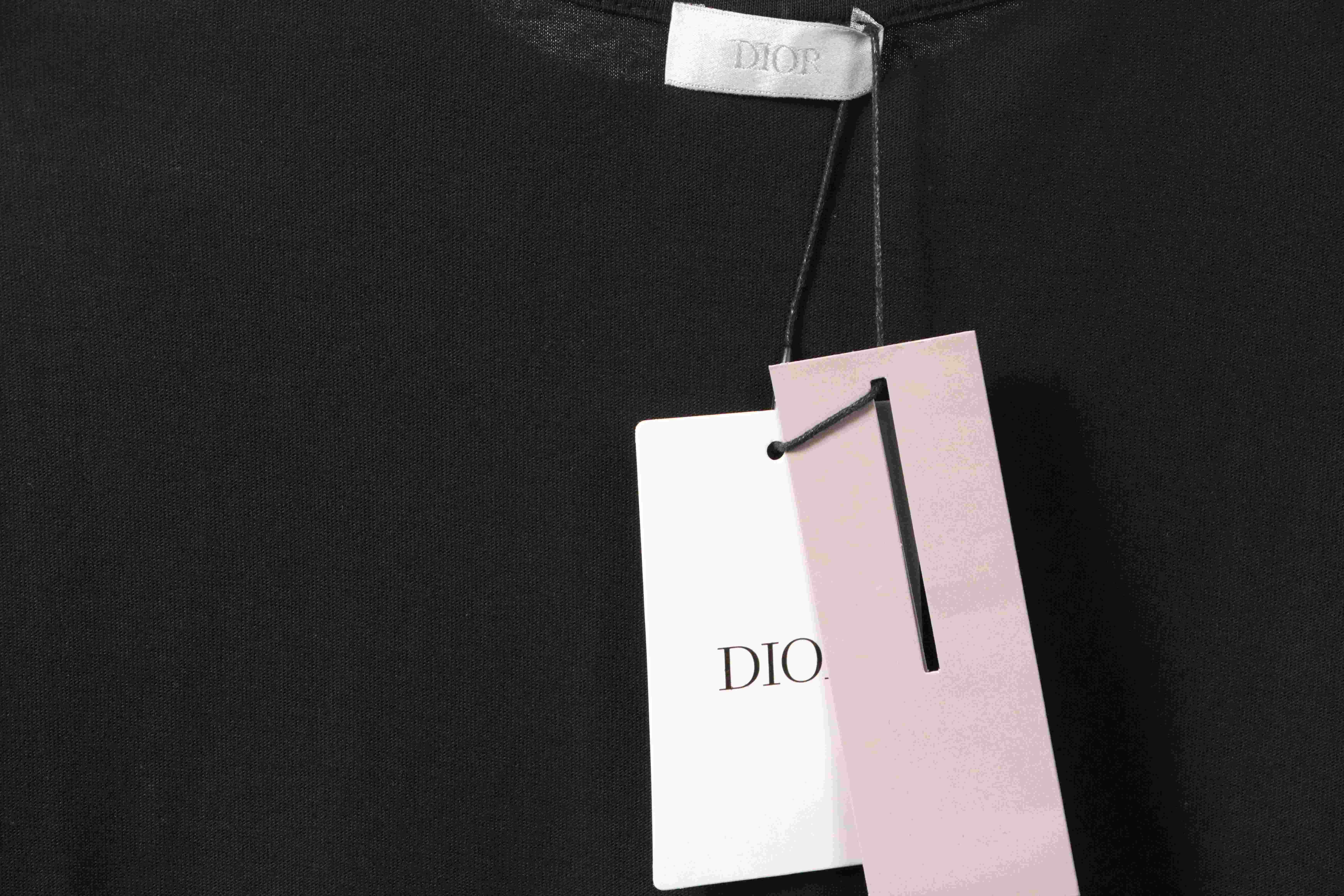 Dior Graffiti Letters Print Short Sleeve Black