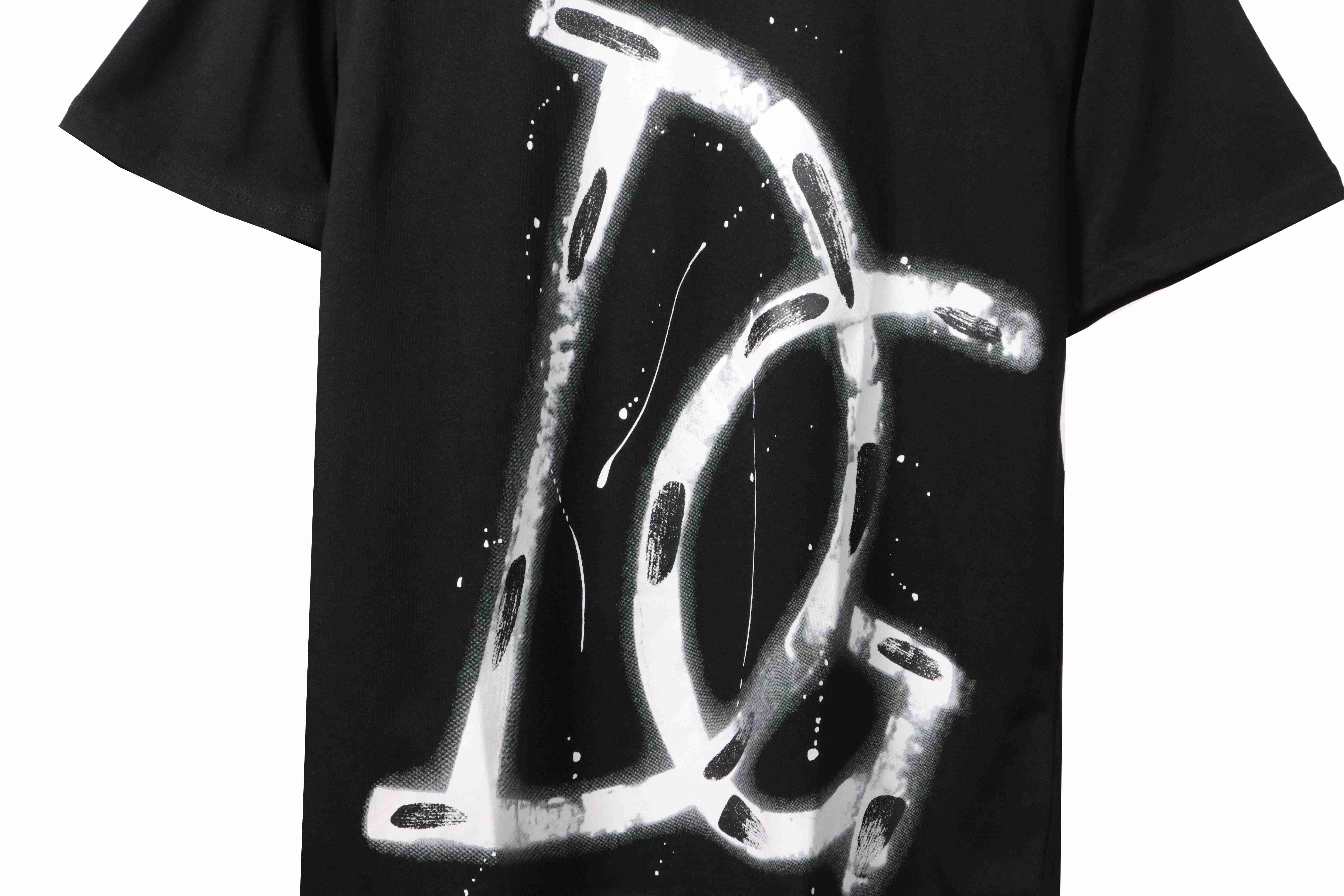 Dior Graffiti Letters Print Short Sleeve Black