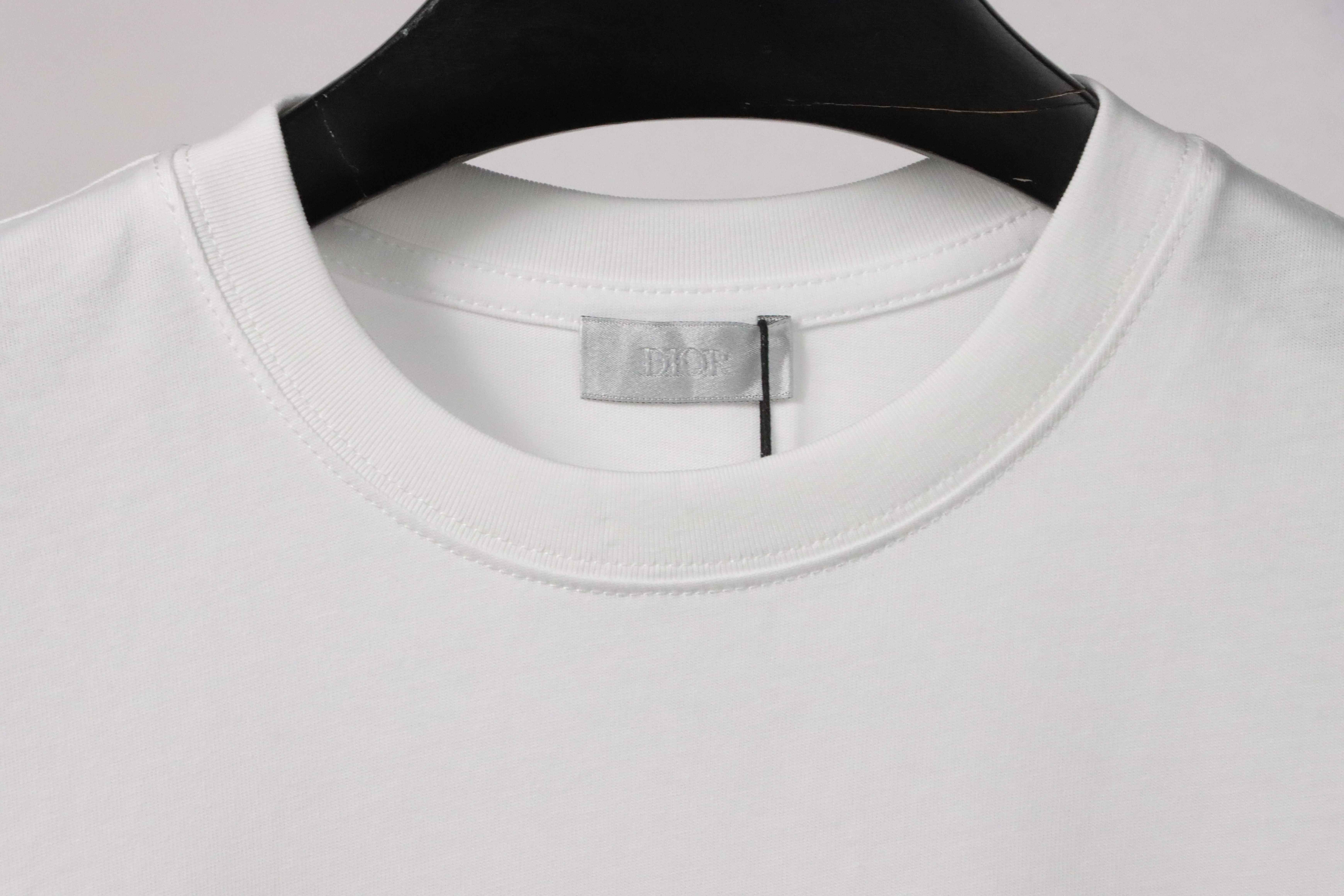 Dior Graffiti Letters Print Short Sleeve White