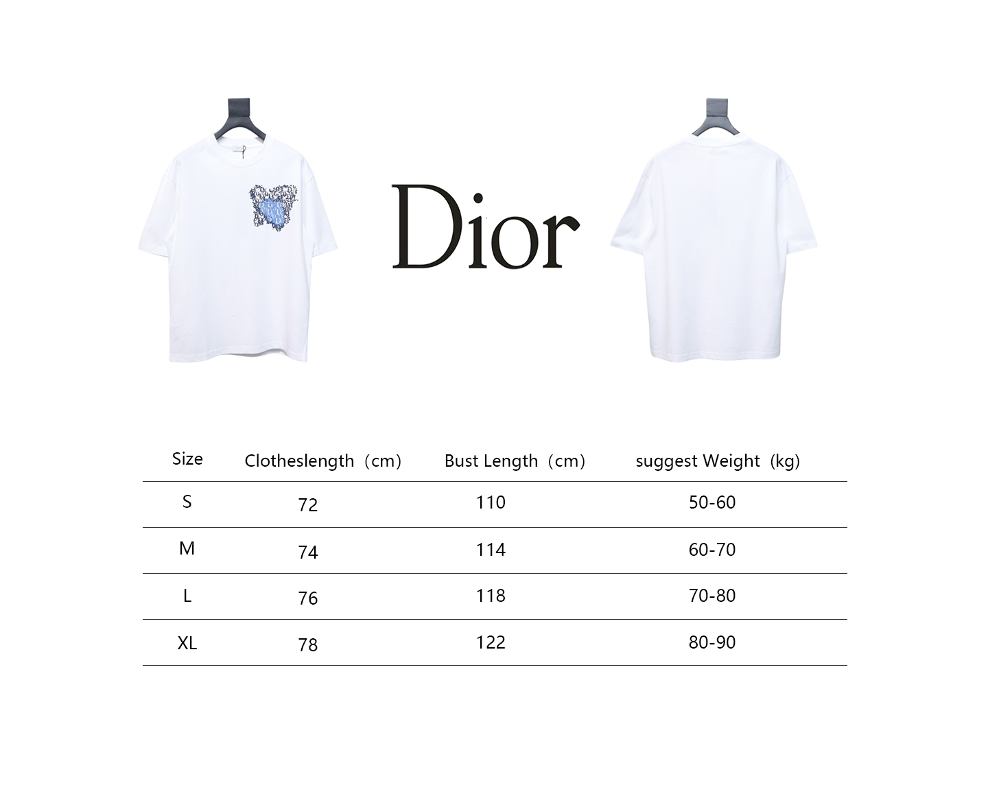 Dior Heart Print Short Sleeve White