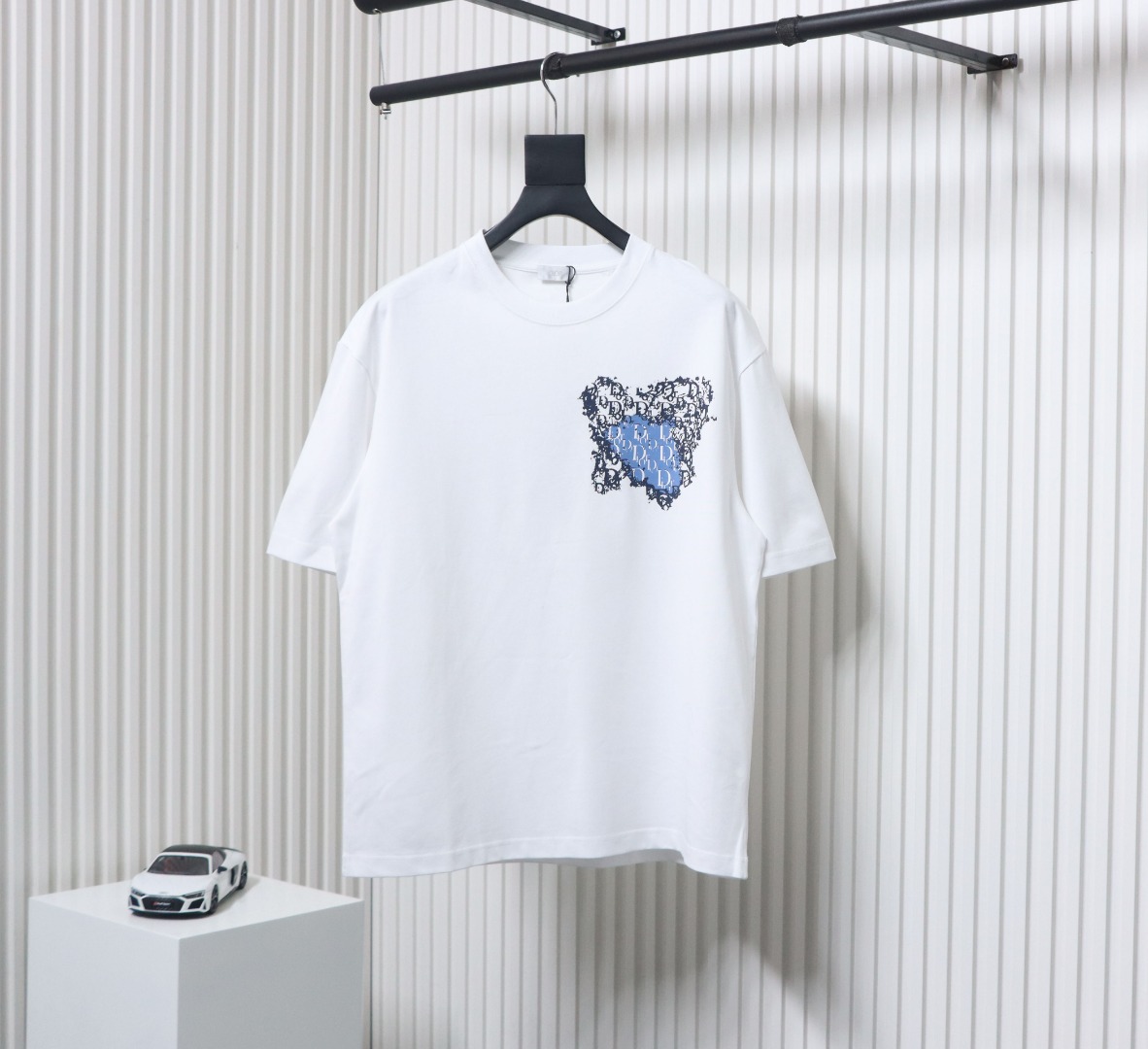 Dior Heart Print Short Sleeve White