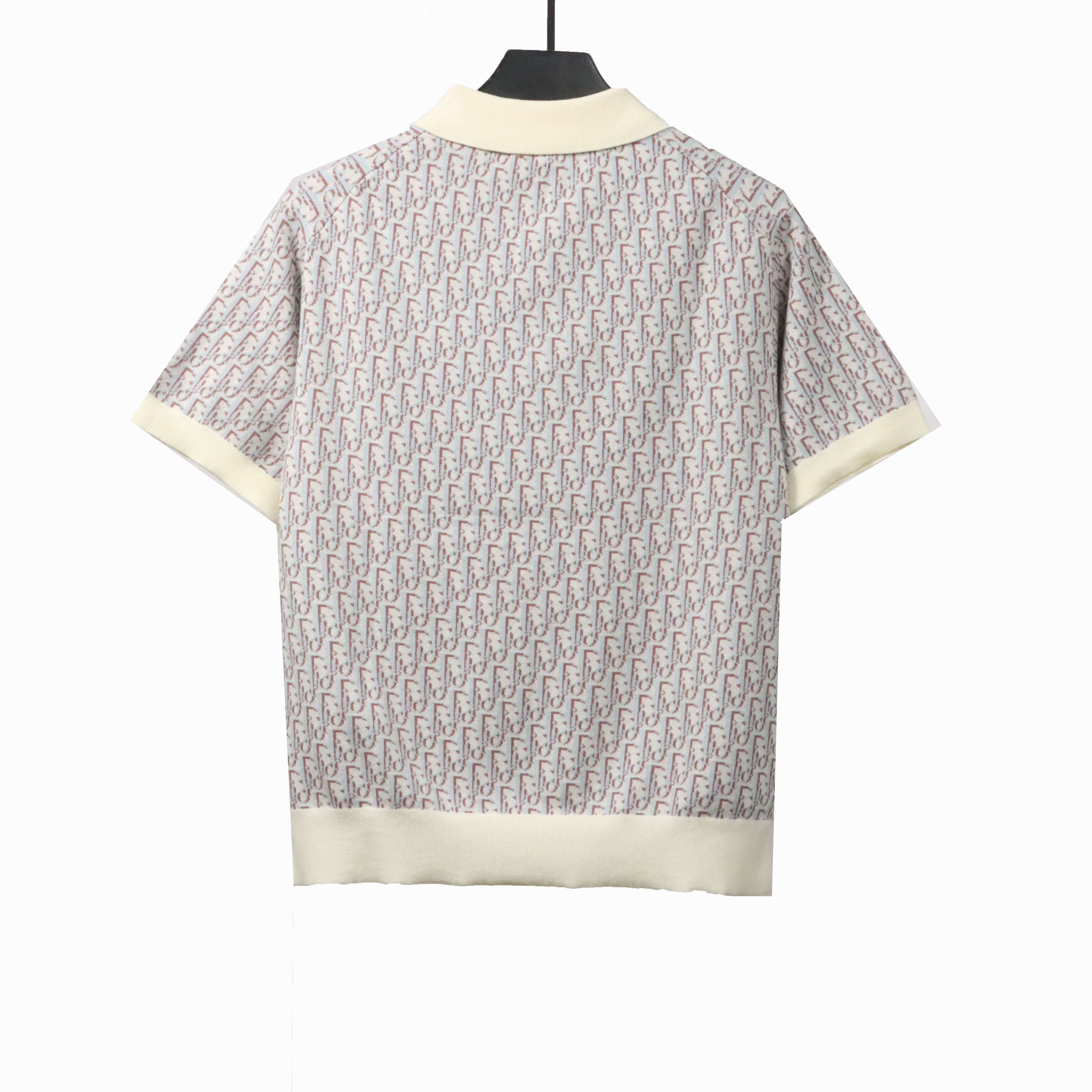 Dior monogram full print knitted POLO gray