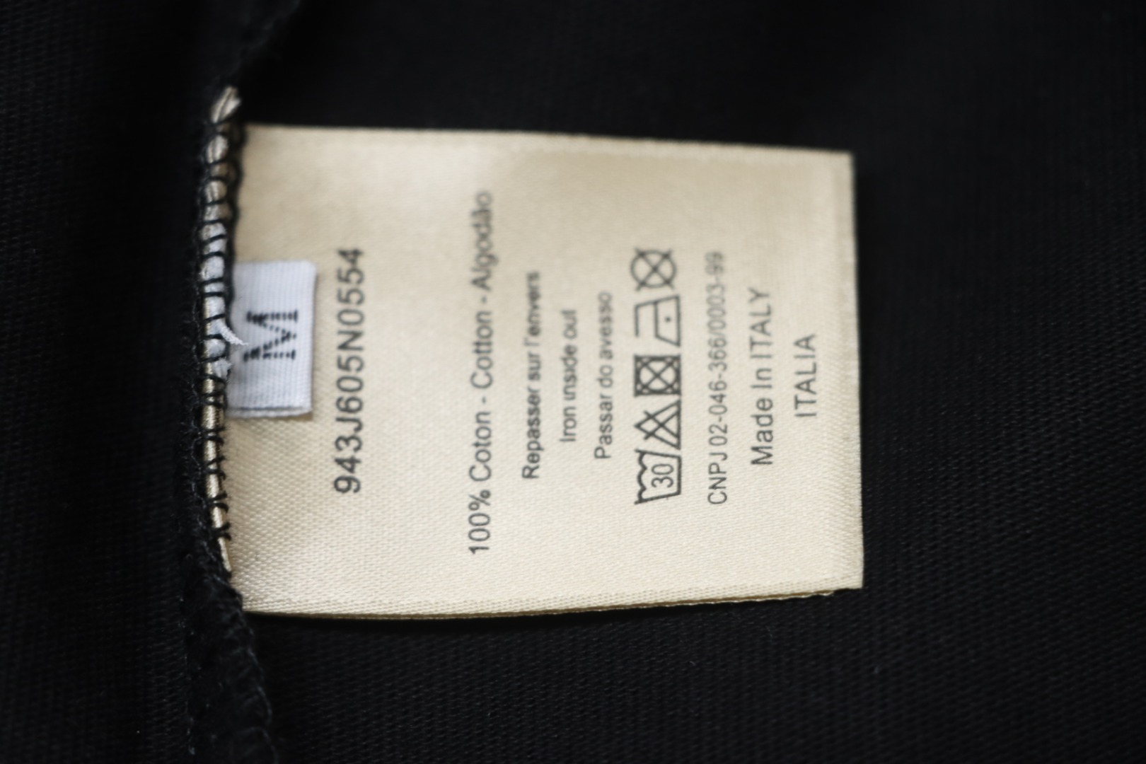 Dior pin embroidered letter logo short sleeve black