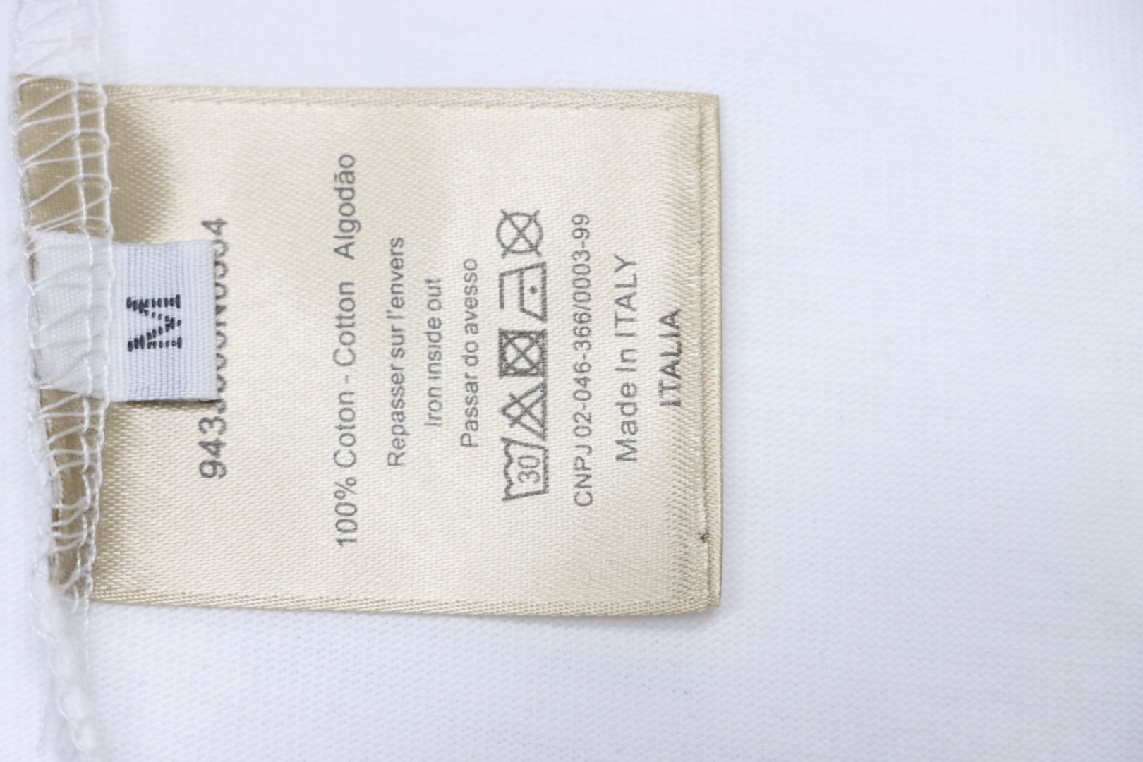 Dior pin embroidered letter logo short sleeve white