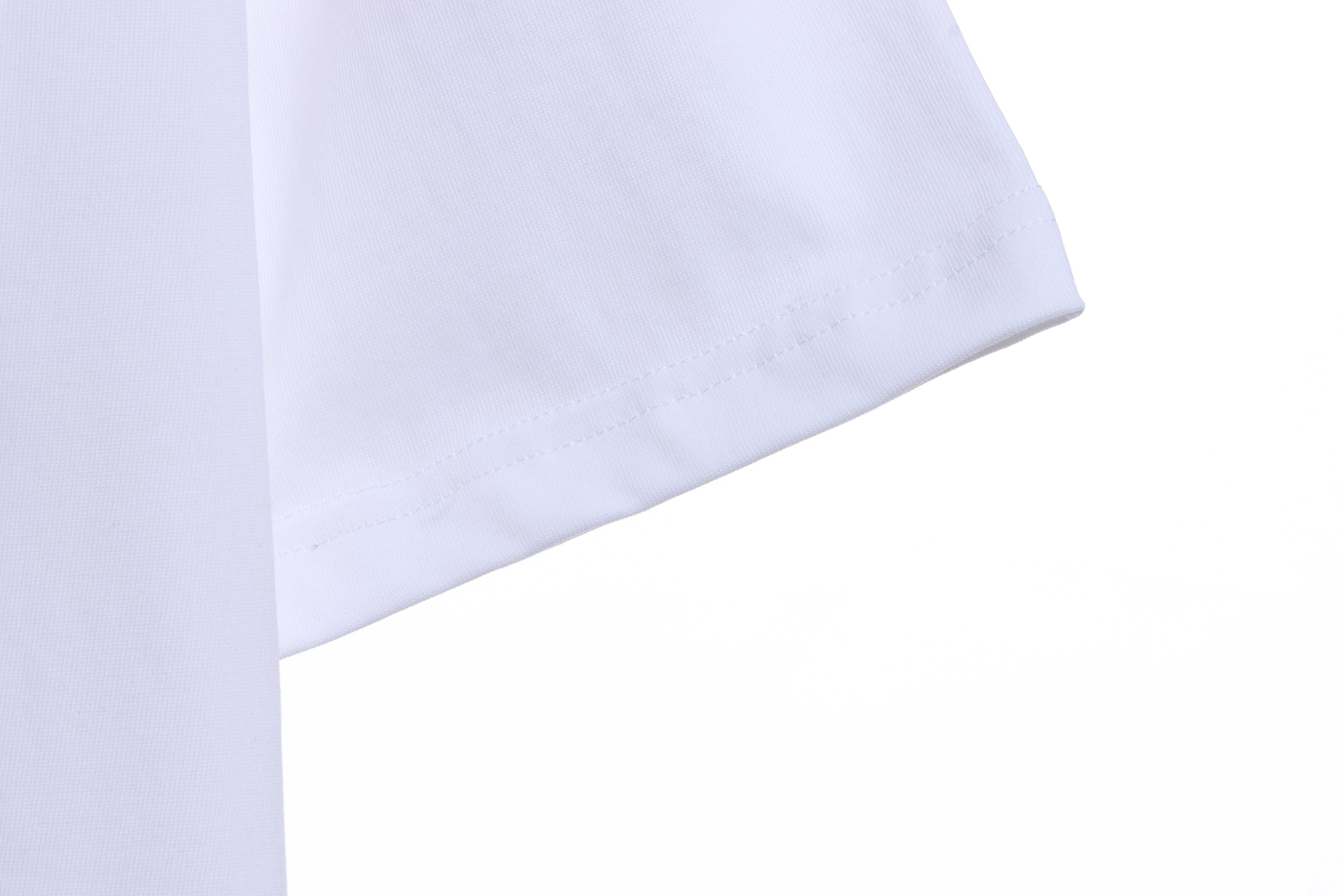 Dior Rose Logo Embroidered Short Sleeve White