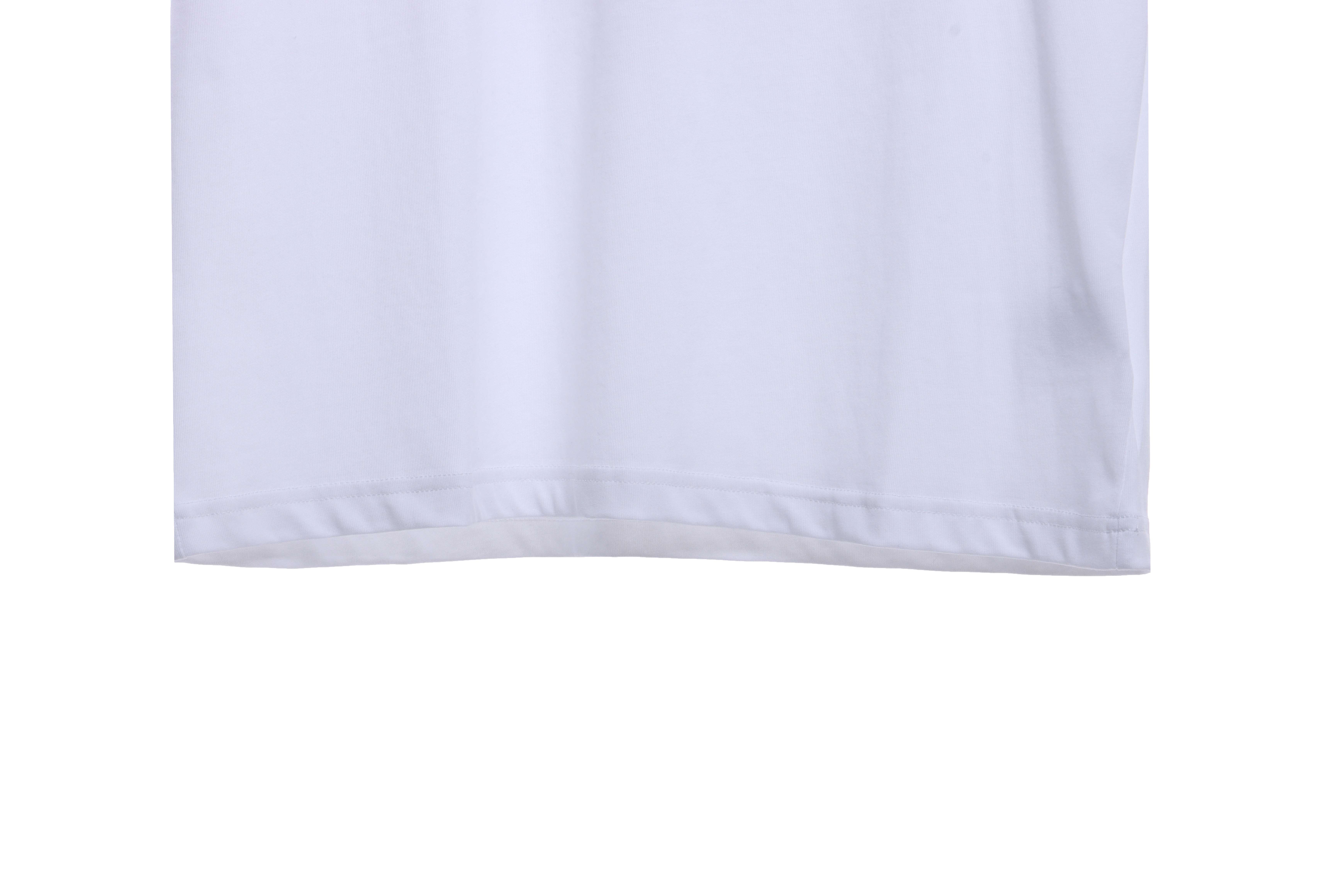 Dior Rose Logo Embroidered Short Sleeve White