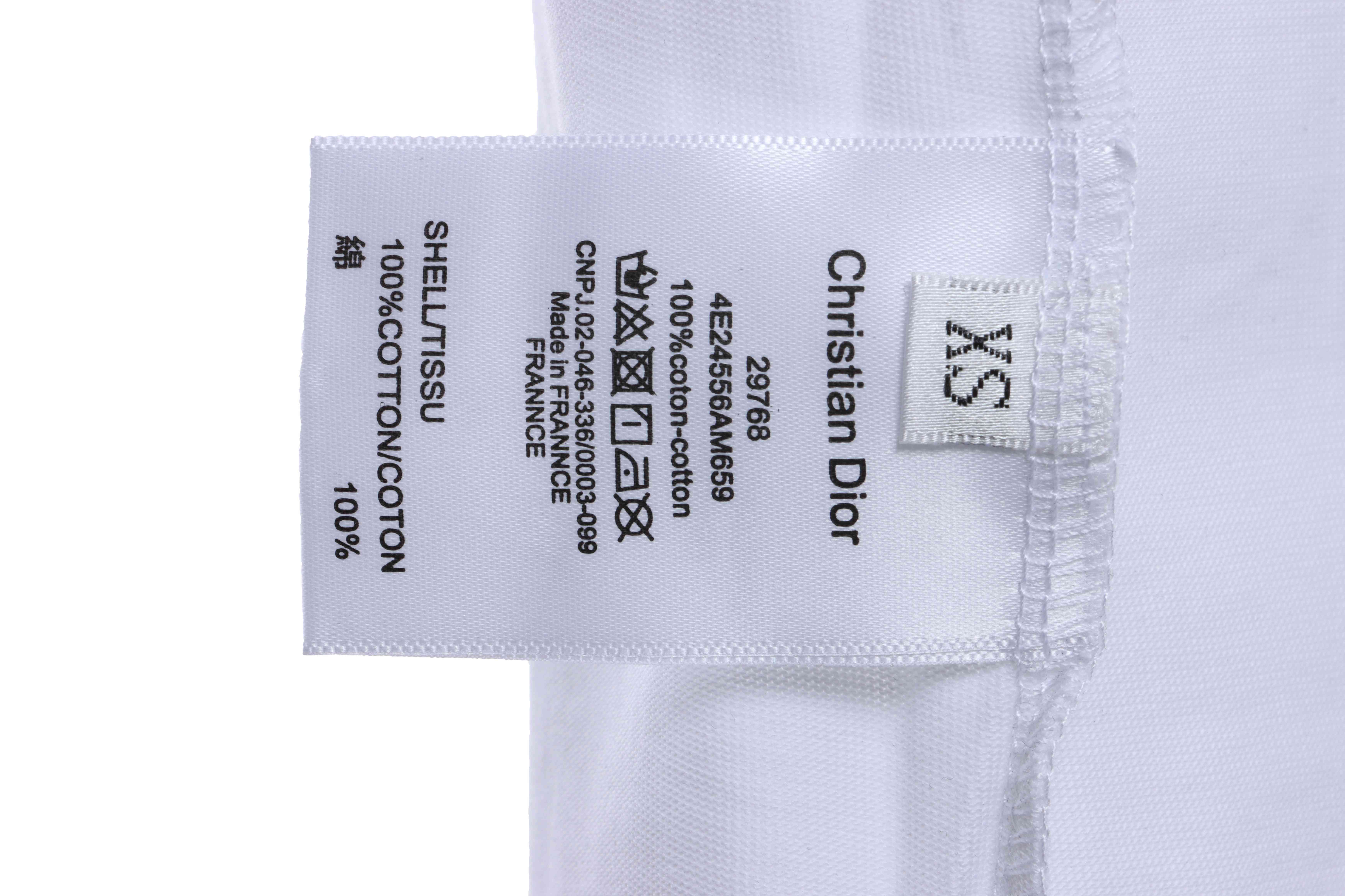 Dior Rose Logo Embroidered Short Sleeve White