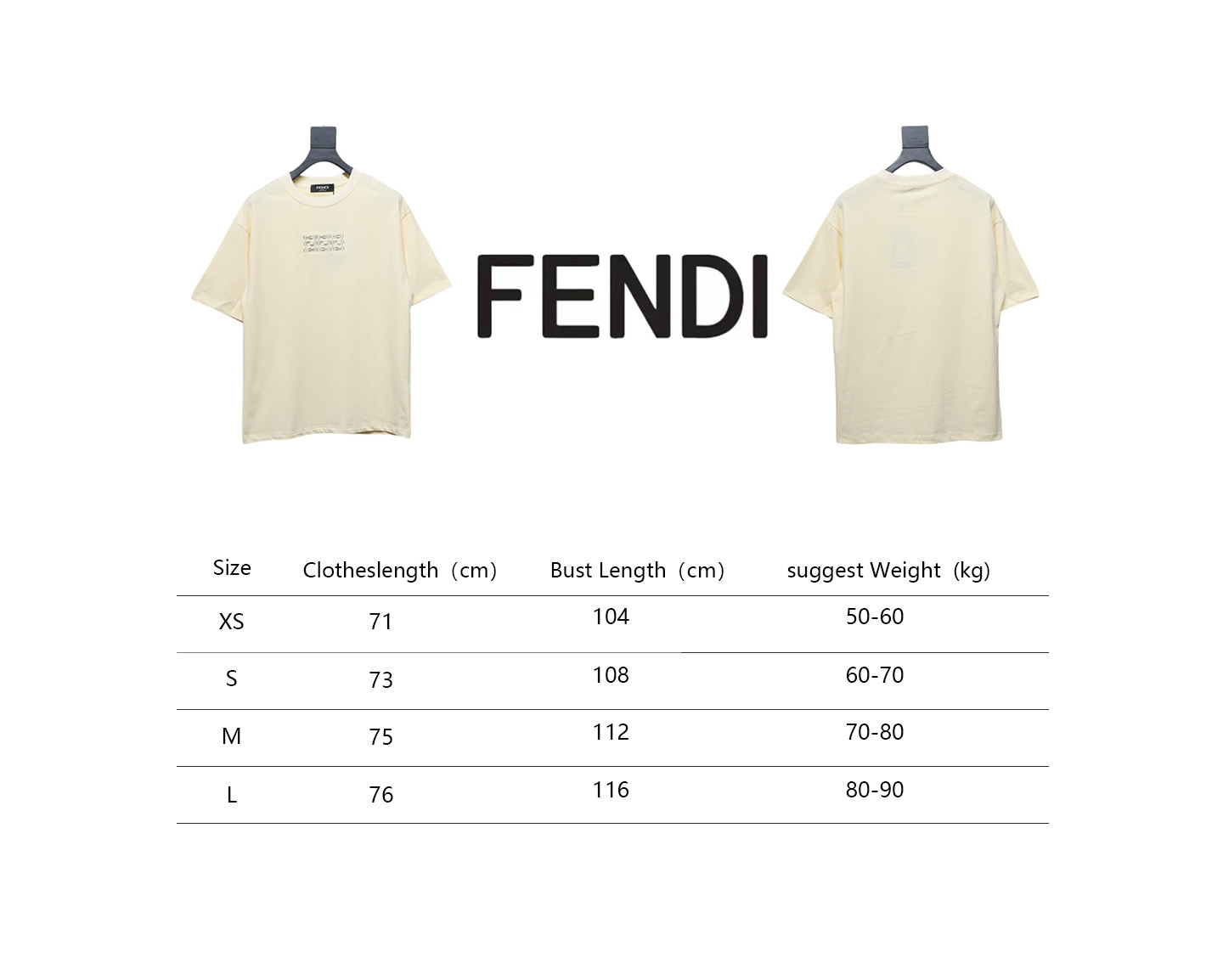 Fendi 25ss FF embroidered logo short sleeve beige