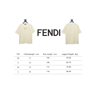 Fendi 25ss FF embroidered logo short sleeve beige 02