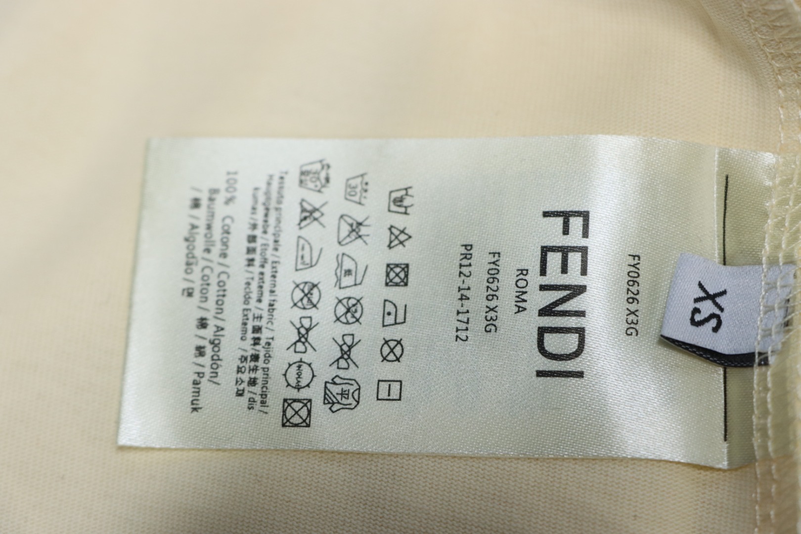 Fendi 25ss FF embroidered logo short sleeve beige