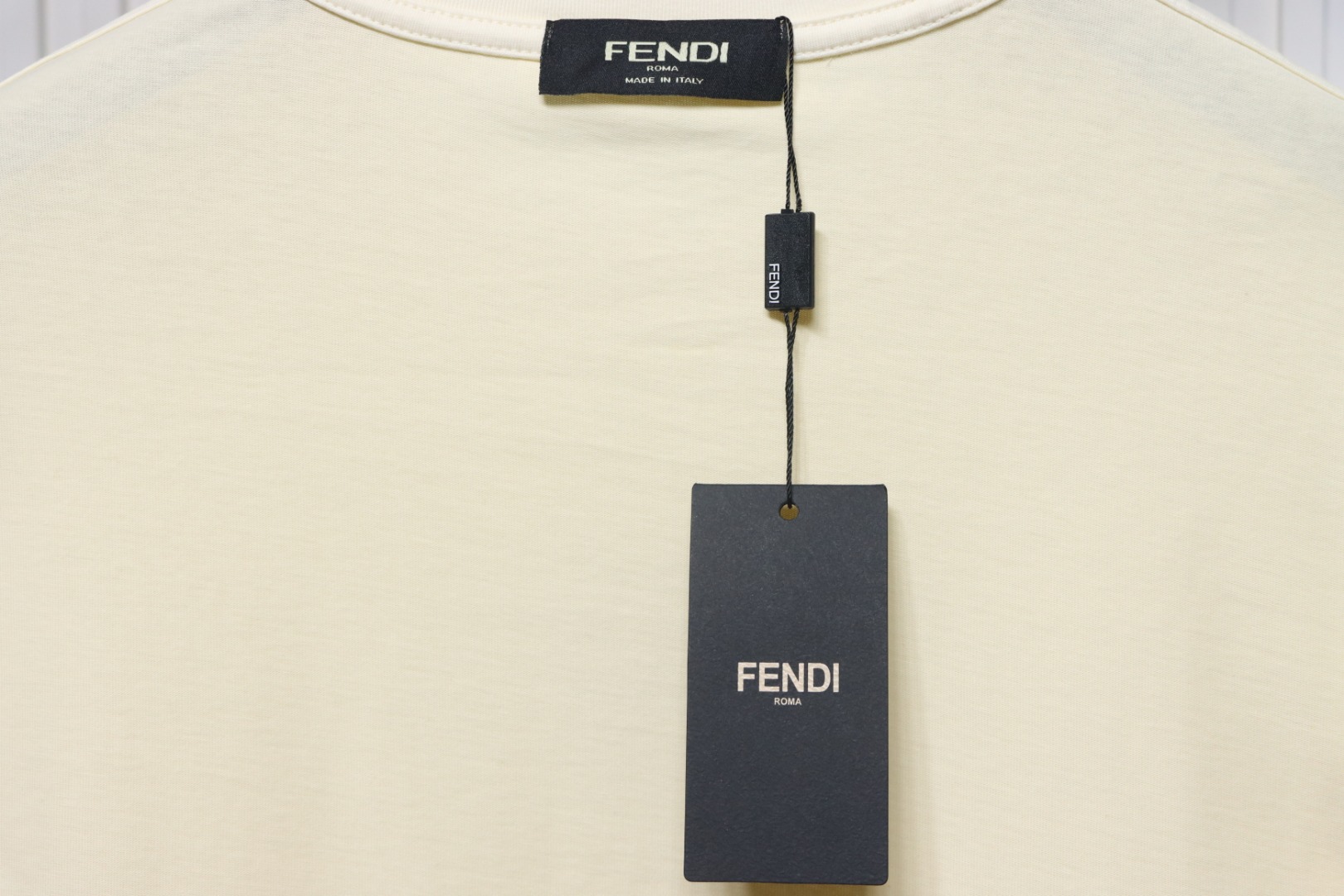 Fendi 25ss FF embroidered logo short sleeve beige