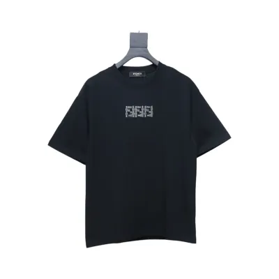 Fendi 25ss FF embroidered logo short sleeve black 01