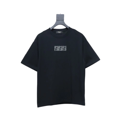 Fendi 25ss FF embroidered logo short sleeve black 01
