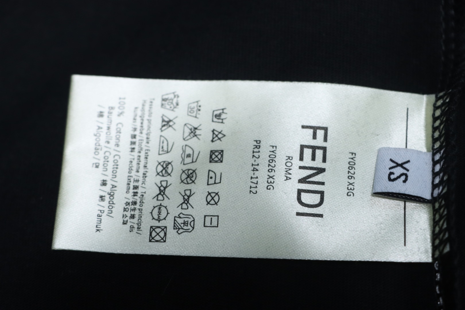 Fendi 25ss FF embroidered logo short sleeve black