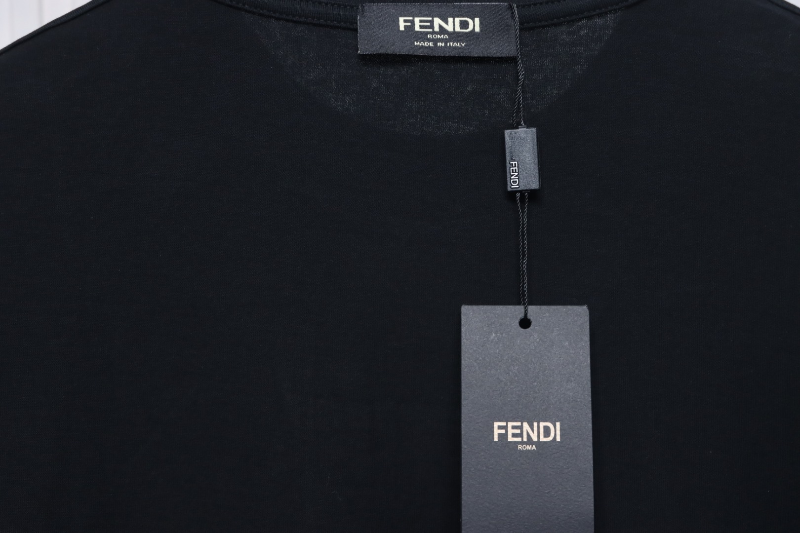 Fendi 25ss FF embroidered logo short sleeve black