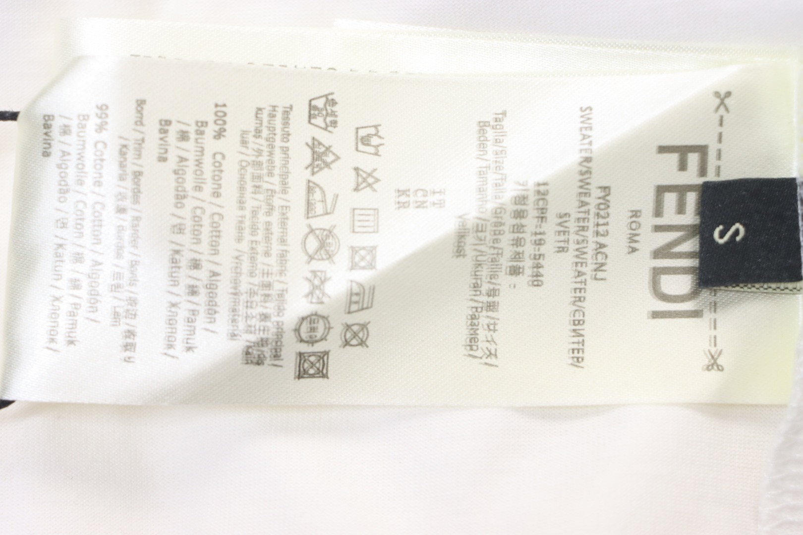 Fendi 25ss French Fries Embroidered Short Sleeve White