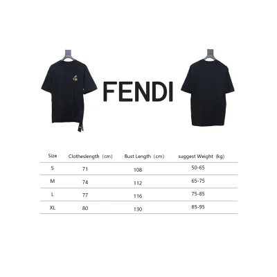 Fendi 25ss hot dog pizza badge embroidered short sleeve black 02