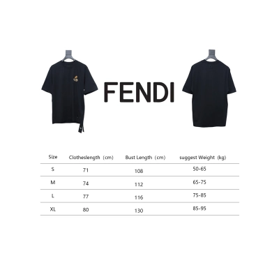Fendi 25ss hot dog pizza badge embroidered short sleeve black 02