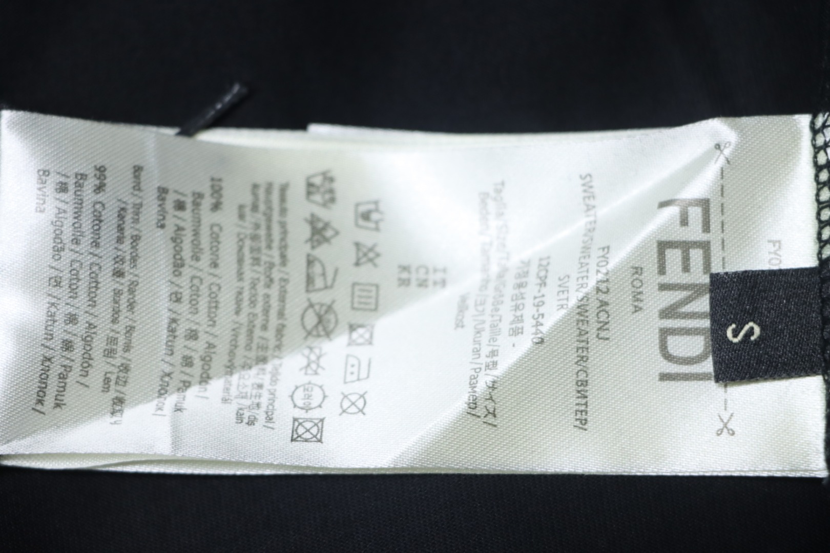 Fendi 25ss hot dog pizza badge embroidered short sleeve black