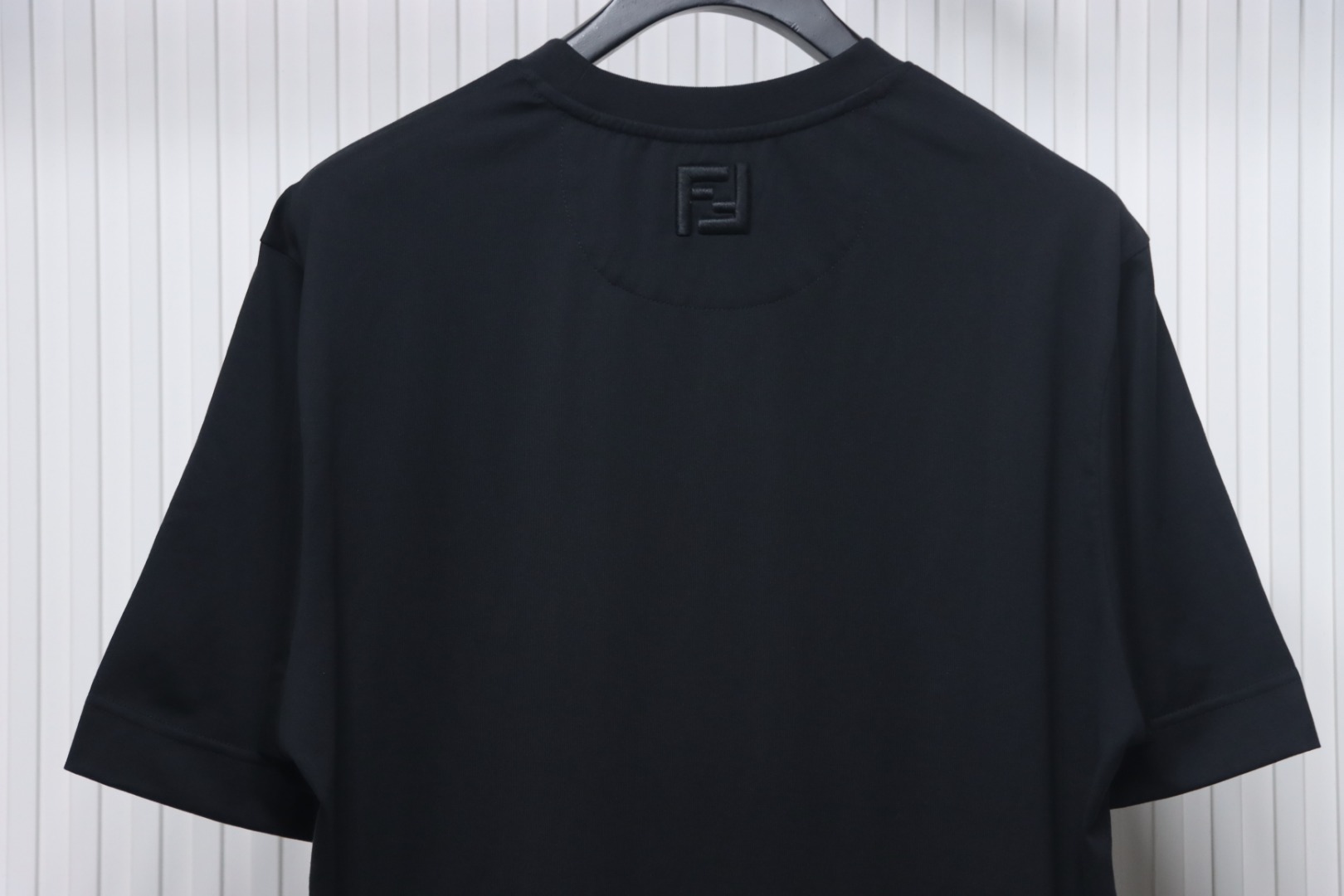 Fendi 25ss hot dog pizza badge embroidered short sleeve black