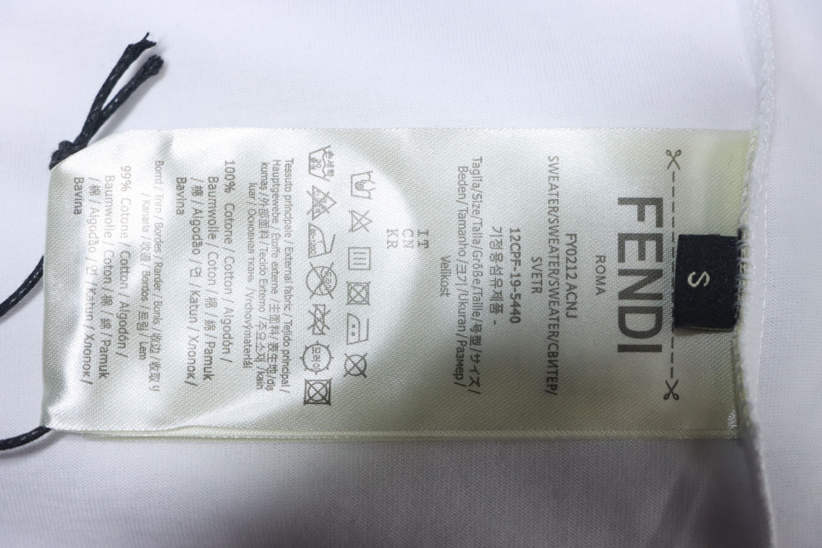 Fendi 25ss hot dog pizza badge embroidered short sleeve white