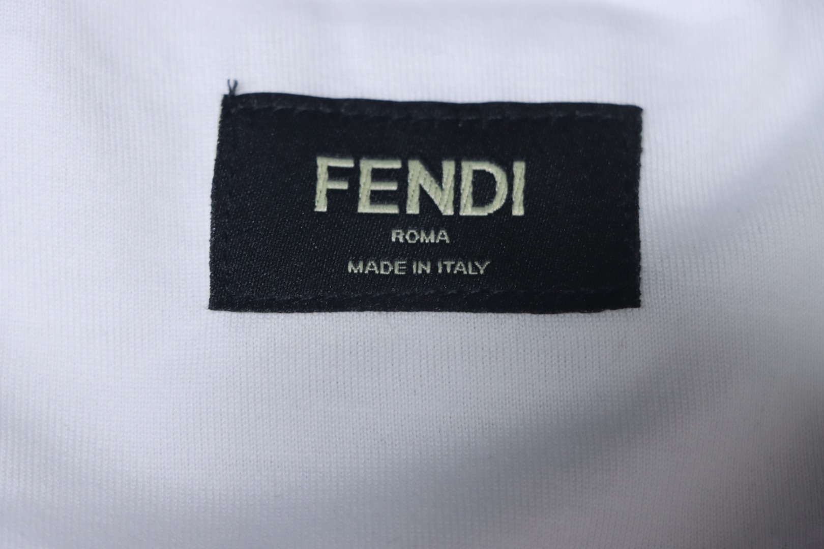 Fendi 25ss hot dog pizza badge embroidered short sleeve white