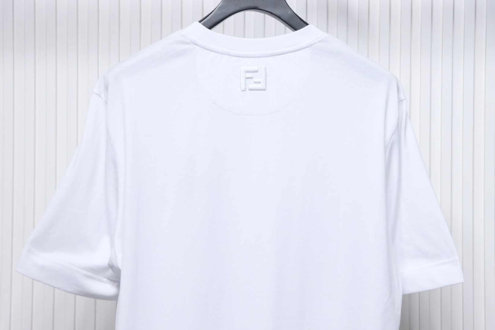 Fendi 25ss hot dog pizza badge embroidered short sleeve white