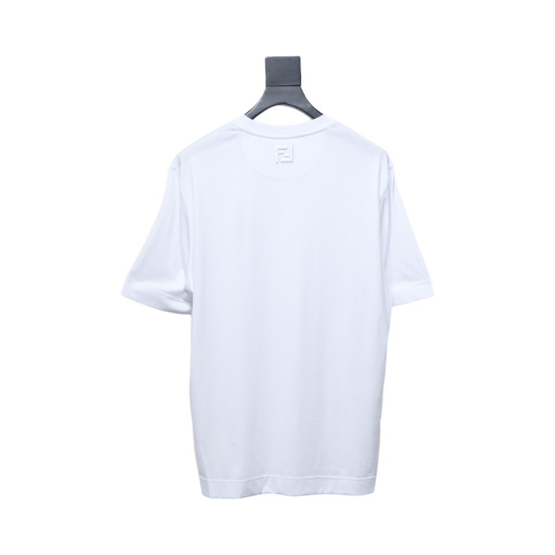 Fendi 25ss hot dog pizza badge embroidered short sleeve white