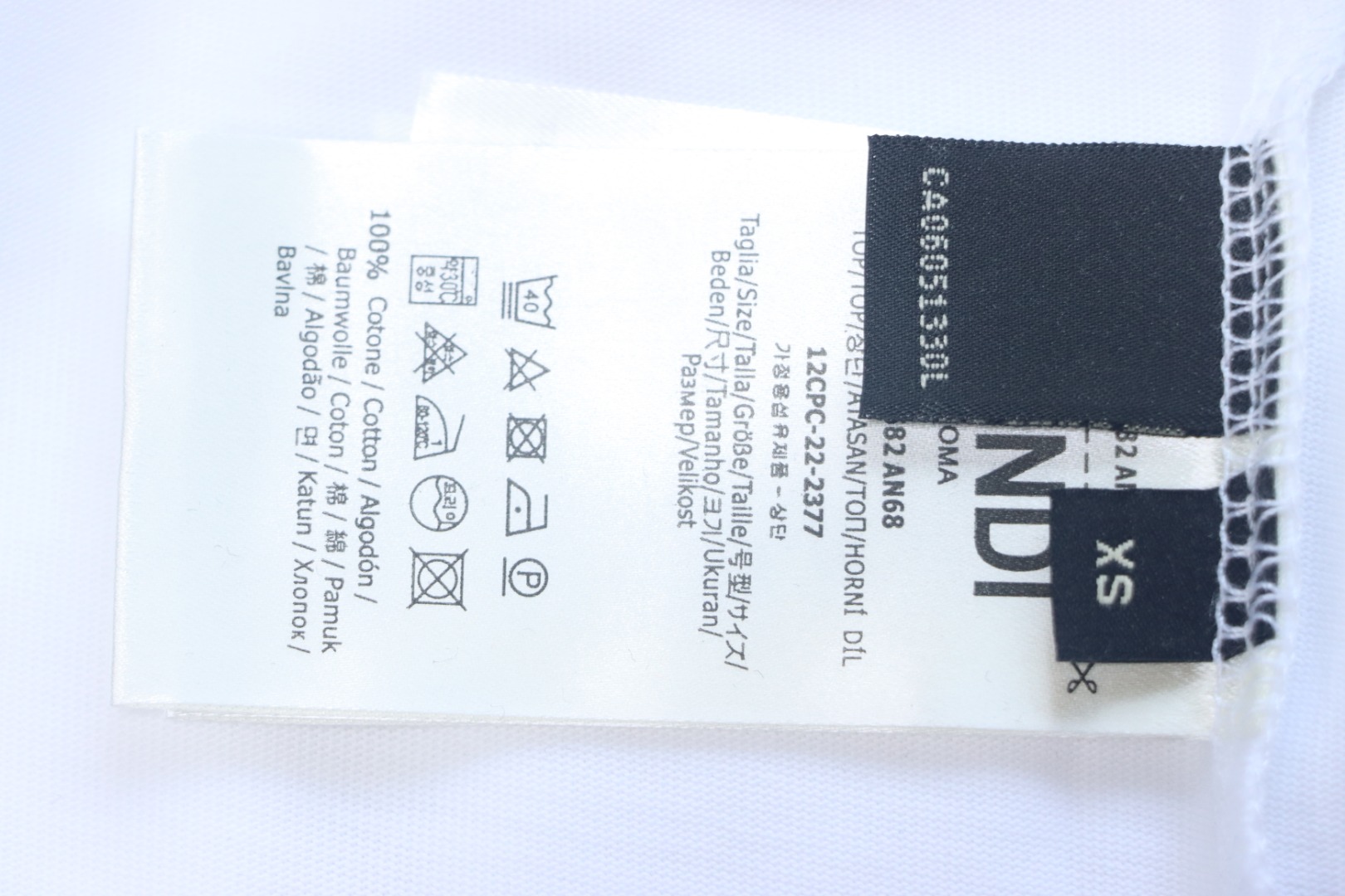 Fendi double ff devil eye letter embroidery white