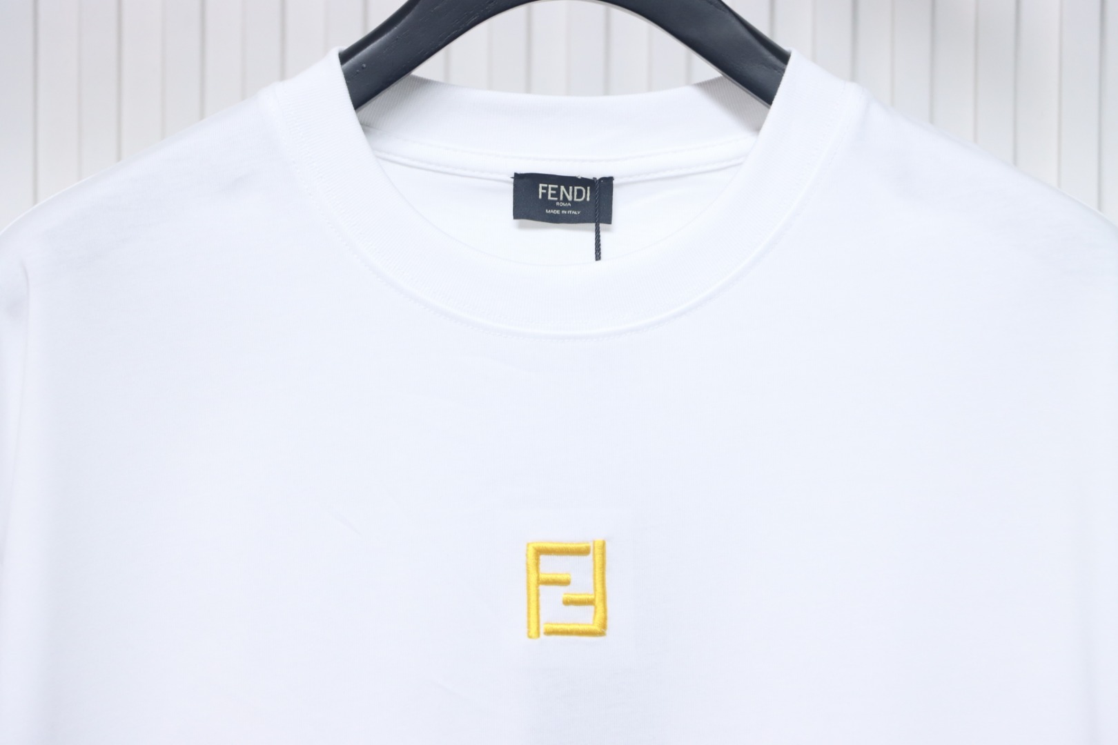 Fendi double ff devil eye letter embroidery white