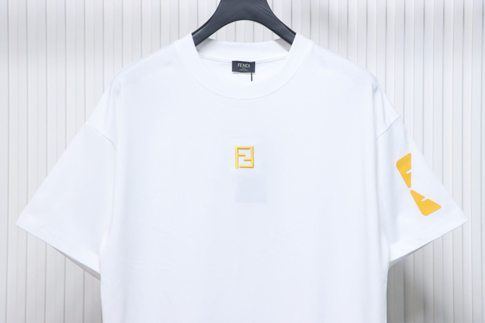 Fendi double ff devil eye letter embroidery white