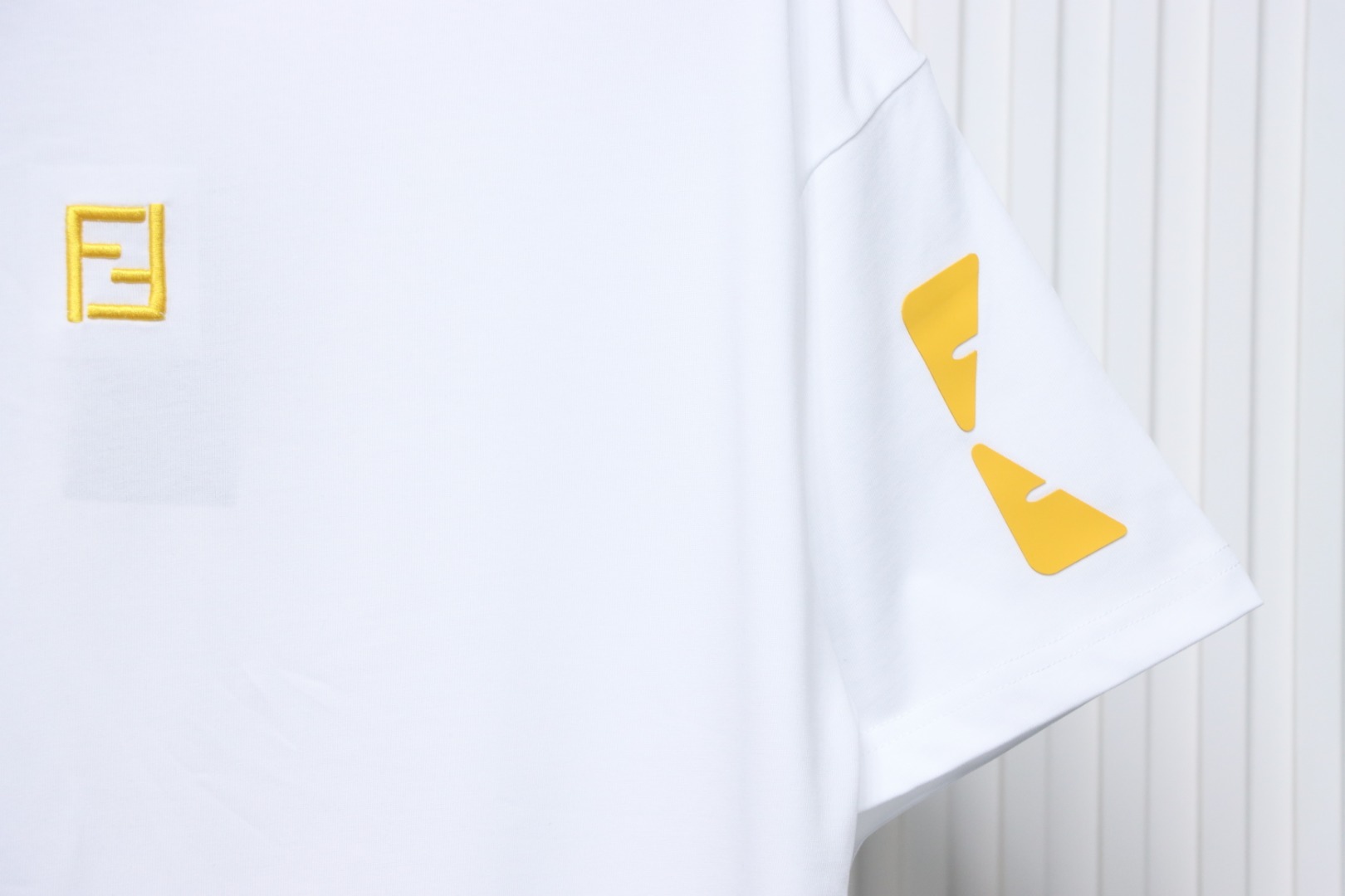 Fendi double ff devil eye letter embroidery white