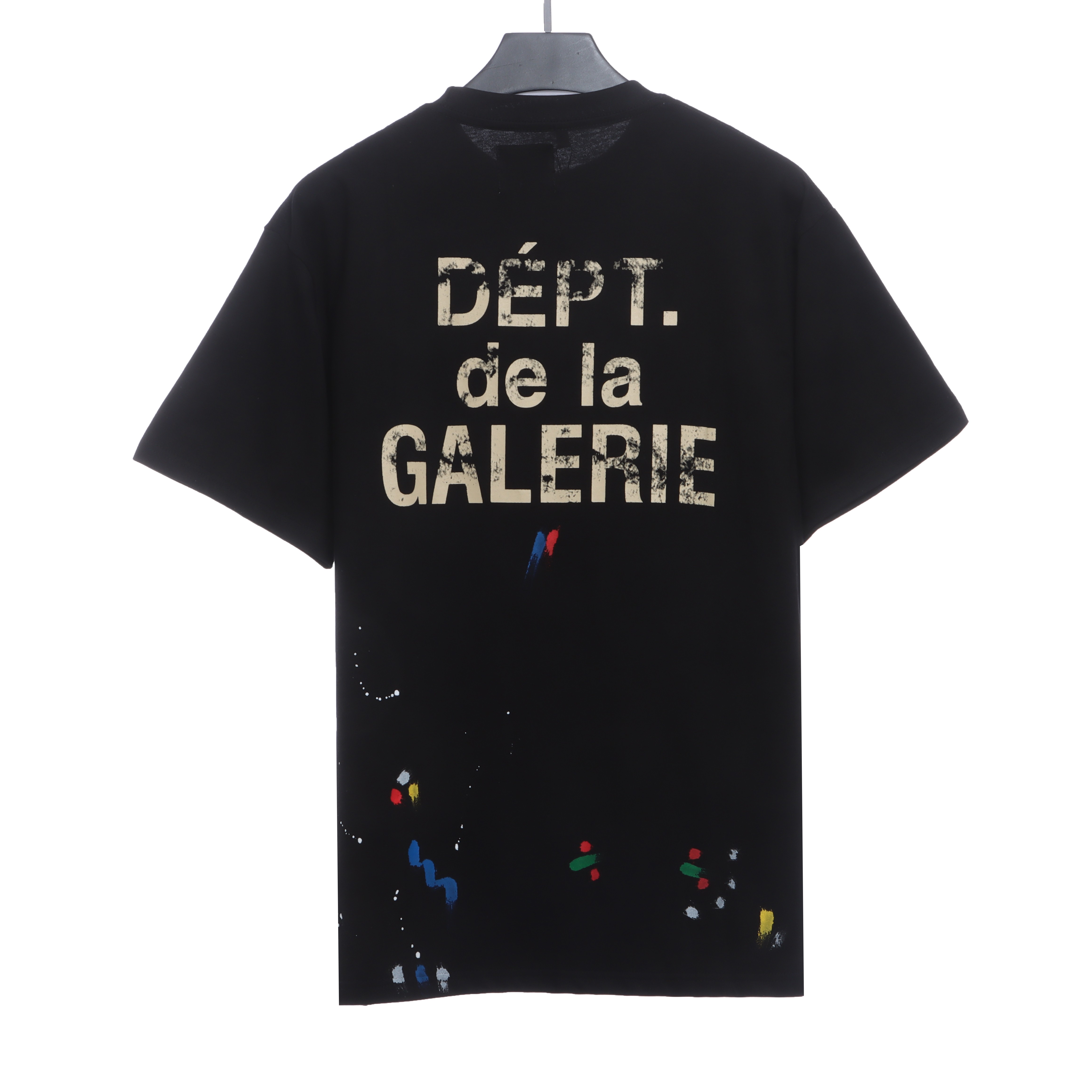GD hand-splashed ink short sleeve black