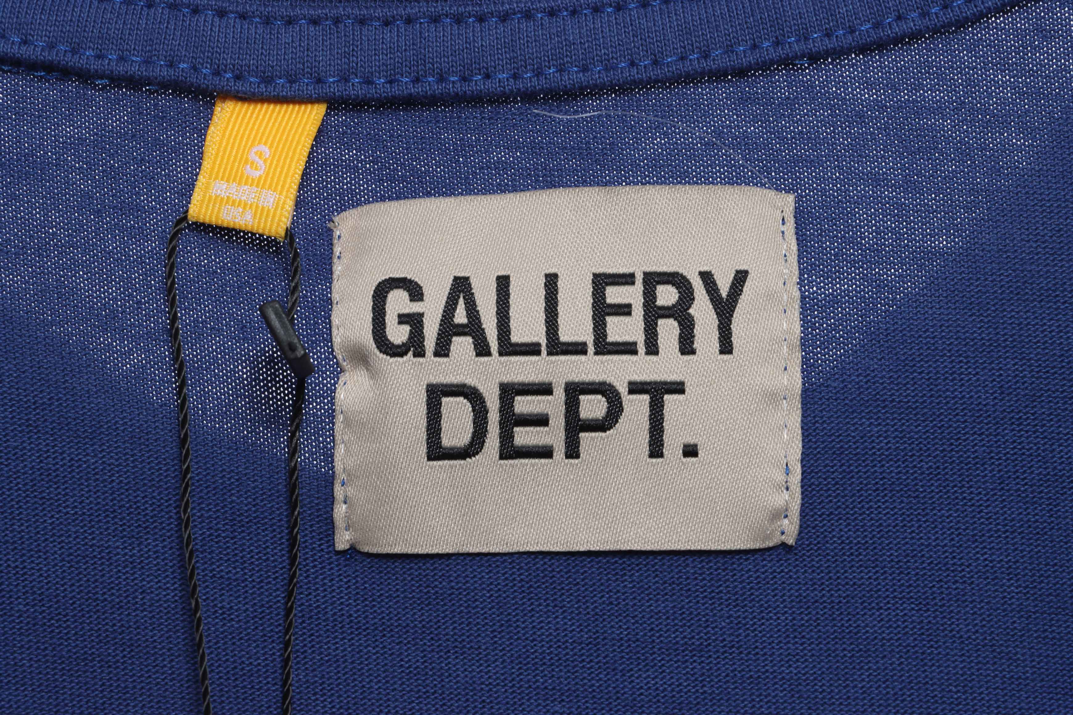 GD hand-splashed ink short sleeves navy blue