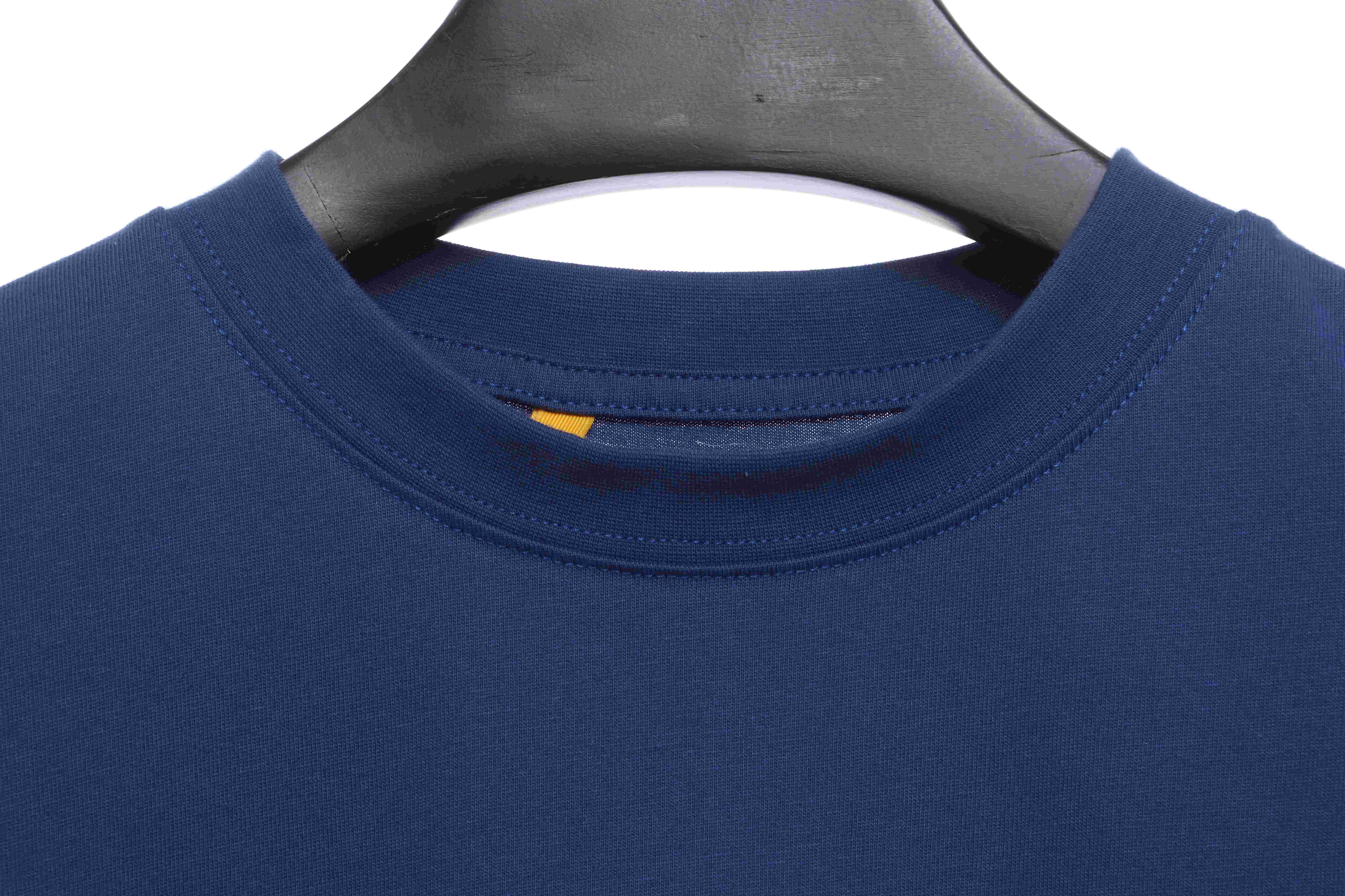 GD hand-splashed ink short sleeves navy blue