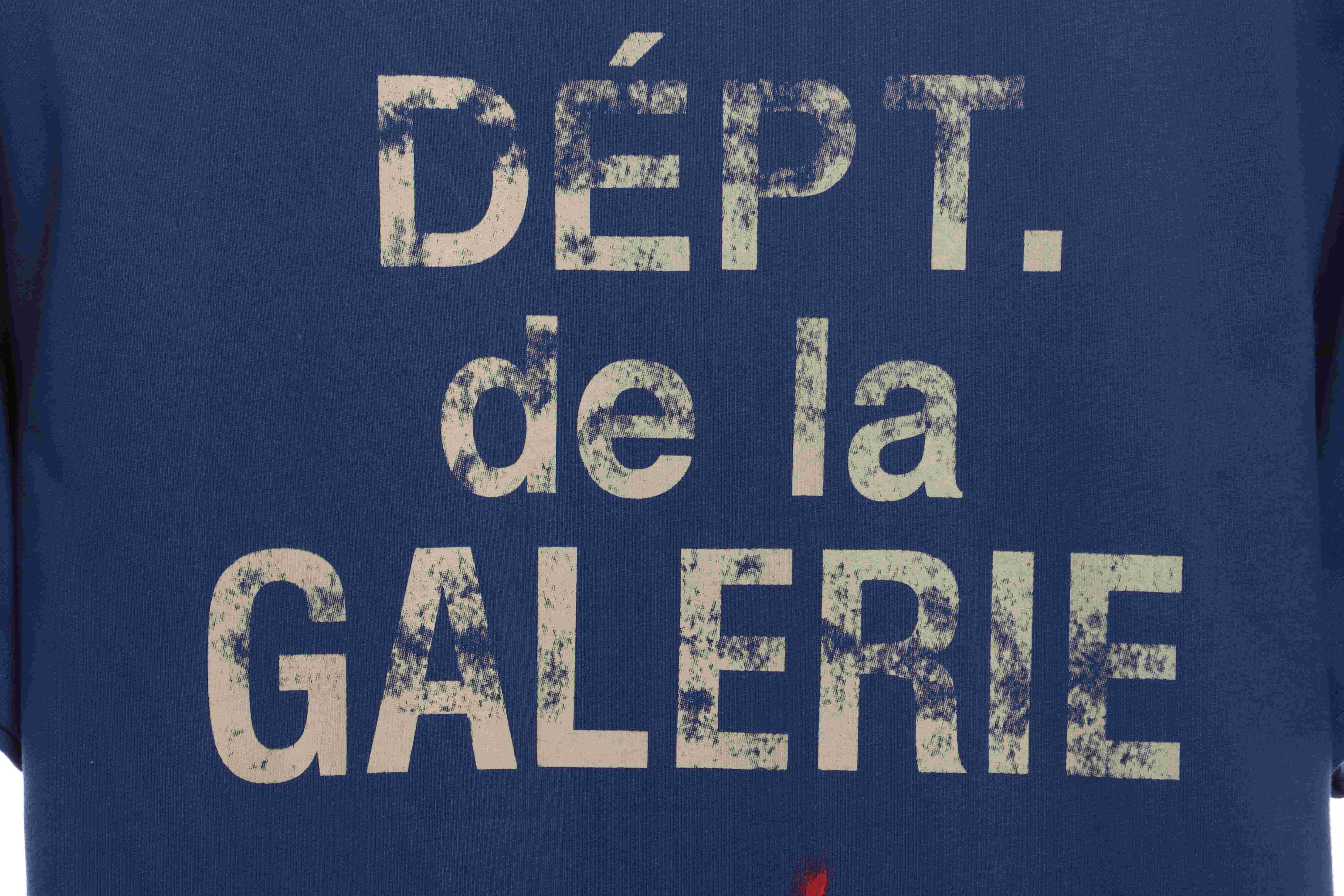 GD hand-splashed ink short sleeves navy blue