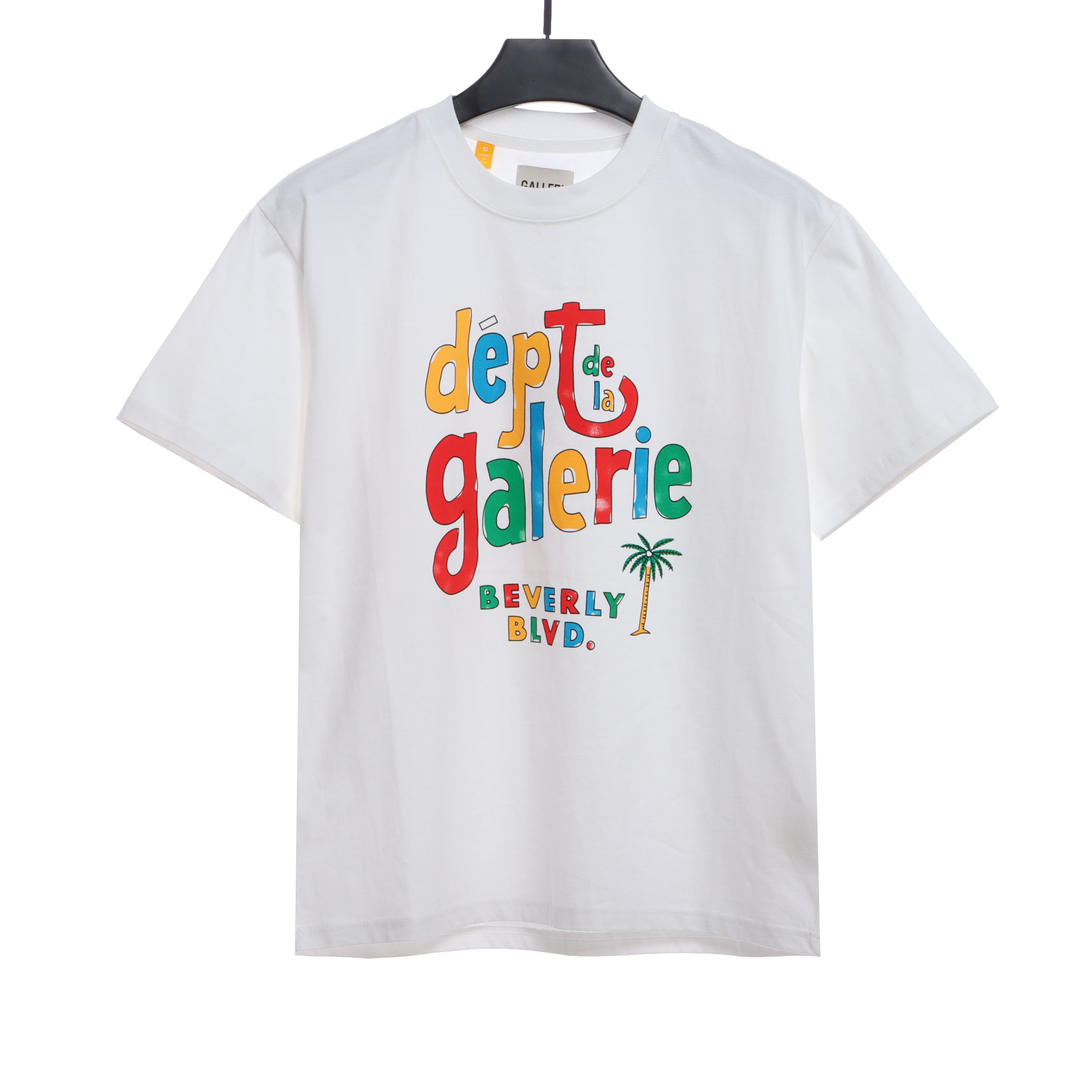 GD multicolor letter short sleeve white