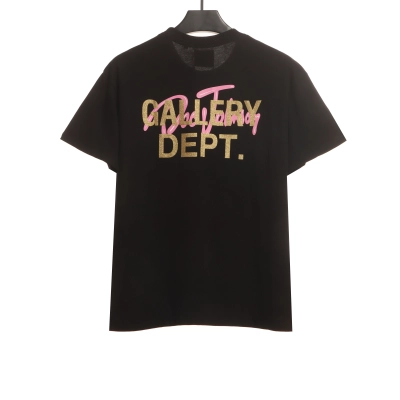 GD neon girl wine glass letter short sleeve black 02