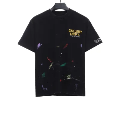 GD old damaged limited edition hand-painted graffiti short sleeve black 01