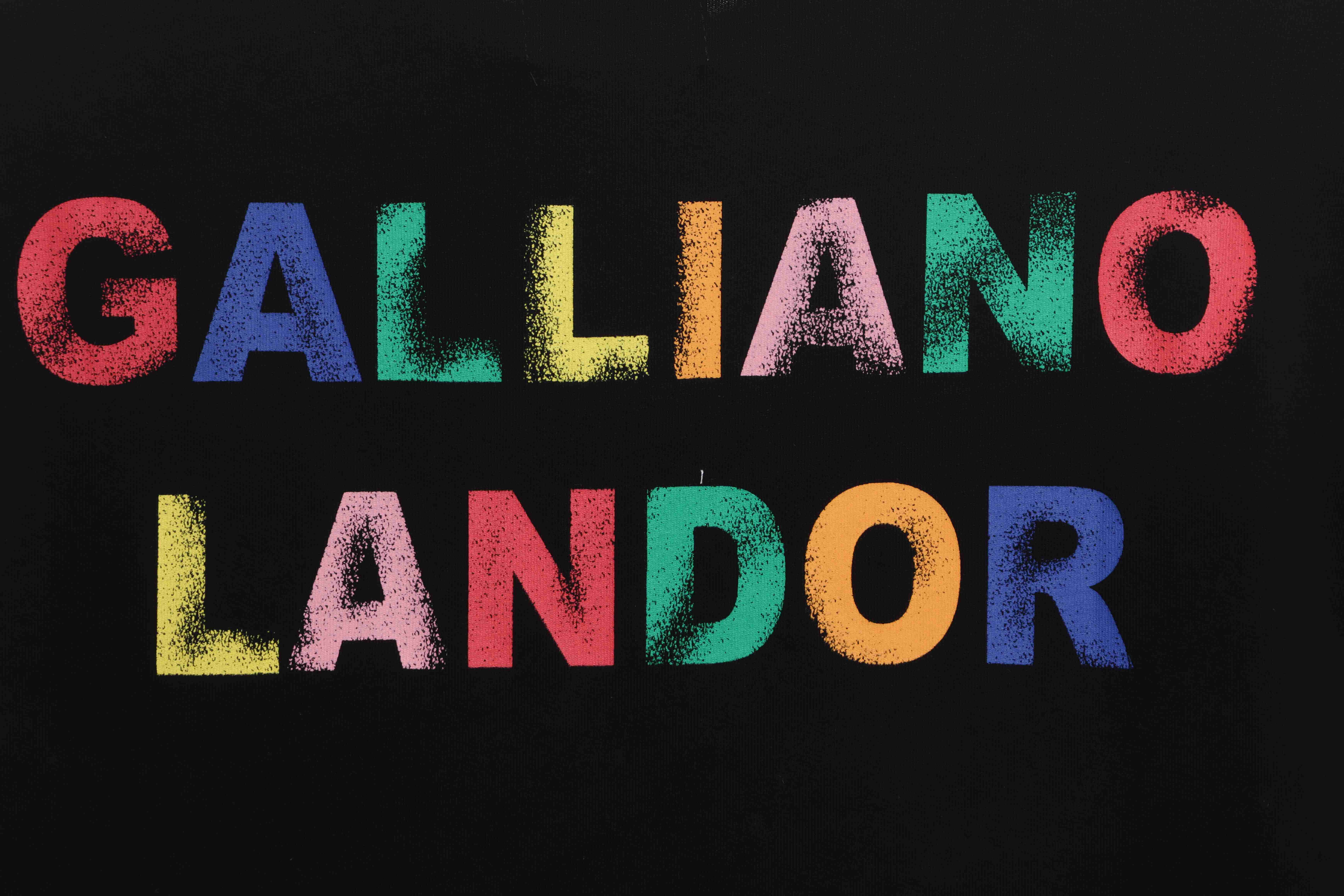 GD Rainbow Letters Printed Short Sleeve Black