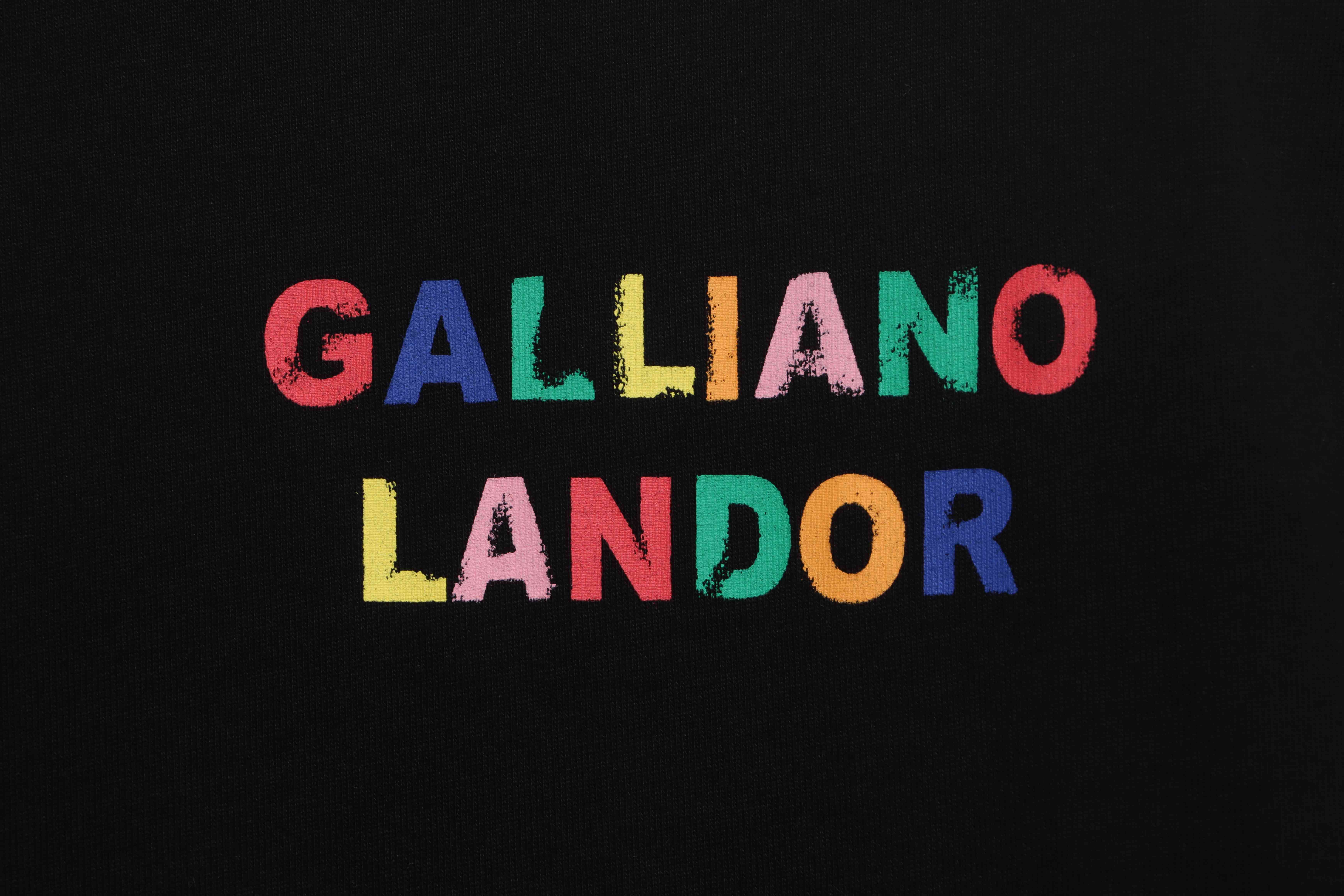 GD Rainbow Letters Printed Short Sleeve Black