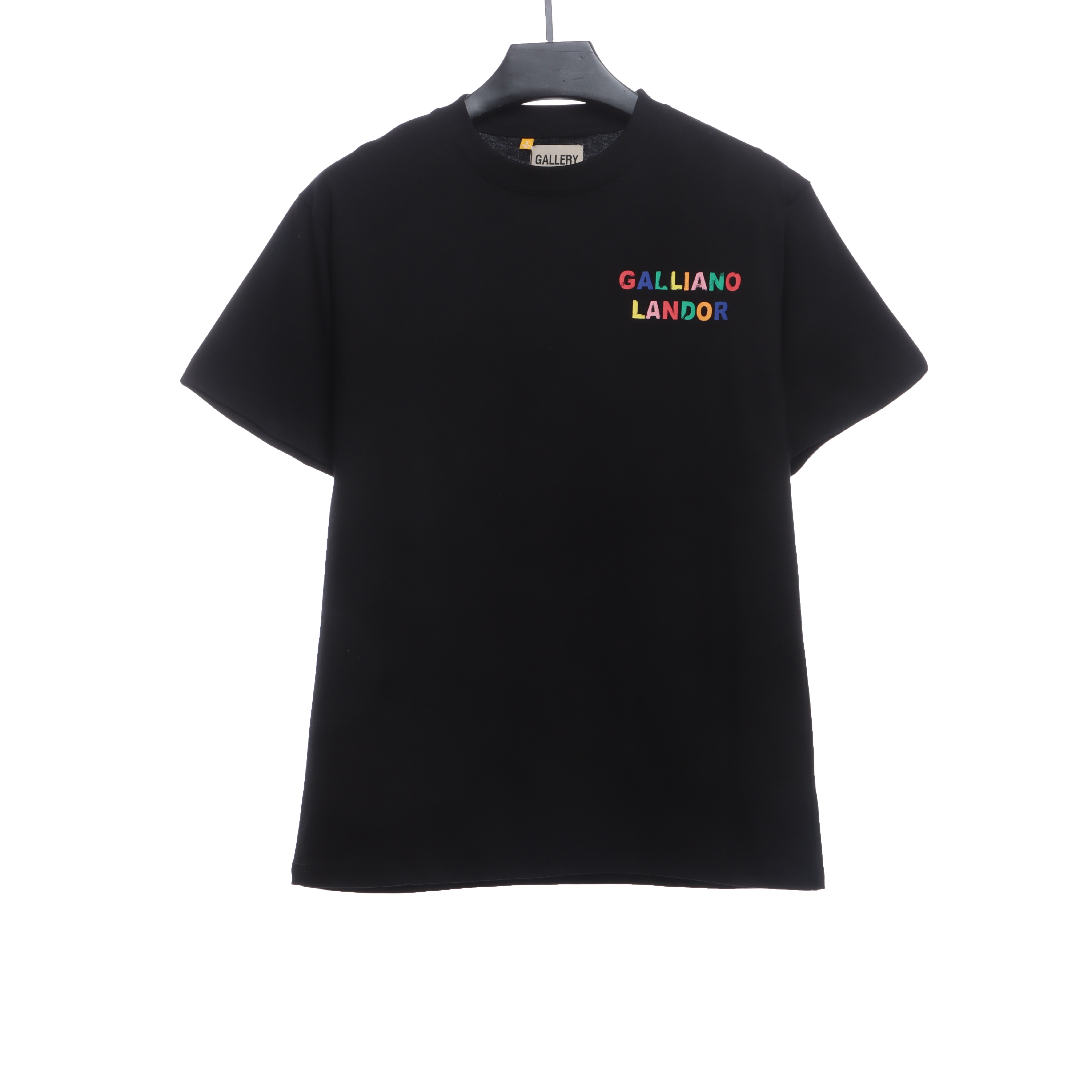 GD Rainbow Letters Printed Short Sleeve Black