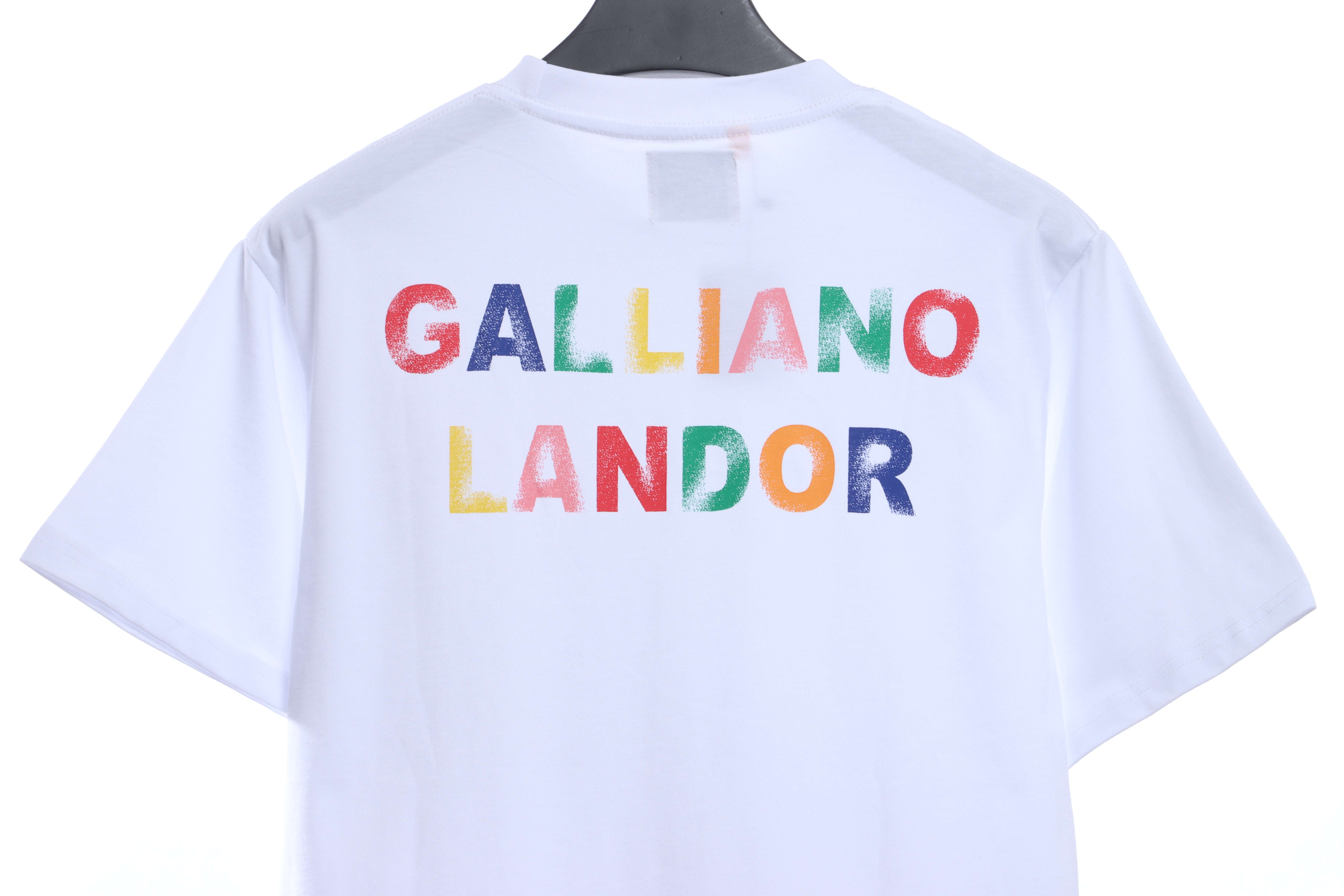 GD Rainbow Letters Printed Short Sleeve White