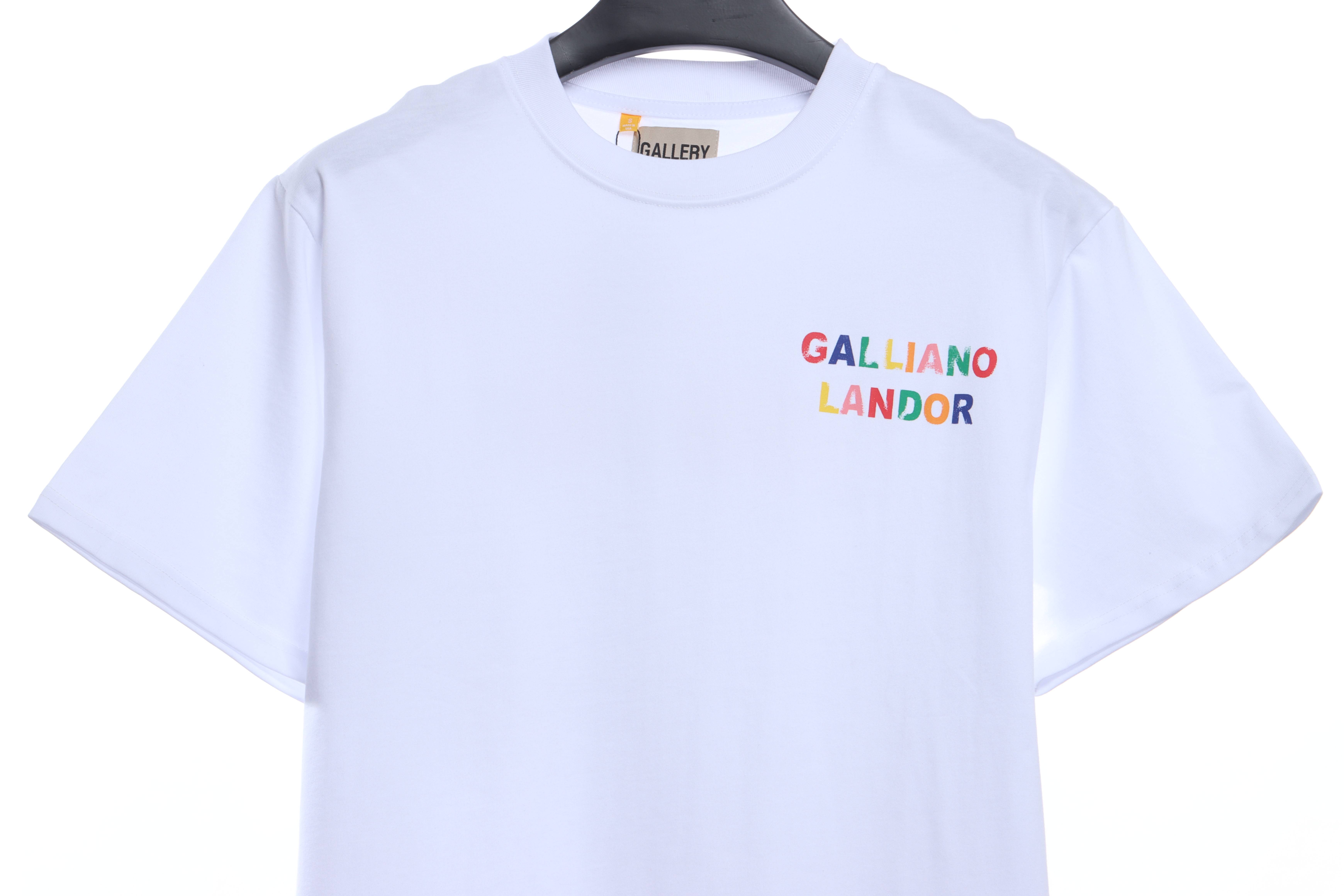 GD Rainbow Letters Printed Short Sleeve White