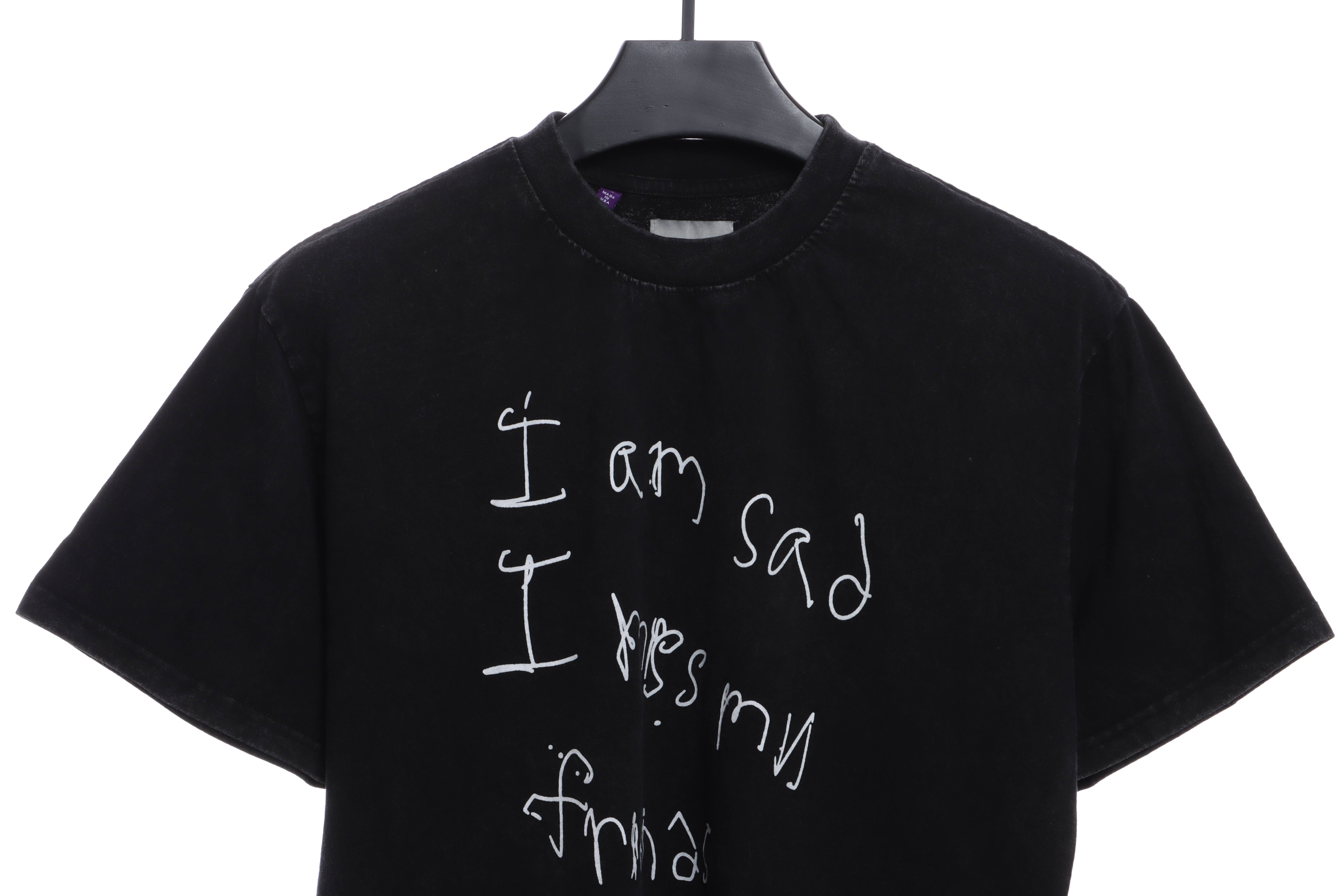 GD retro old slogan short sleeve black