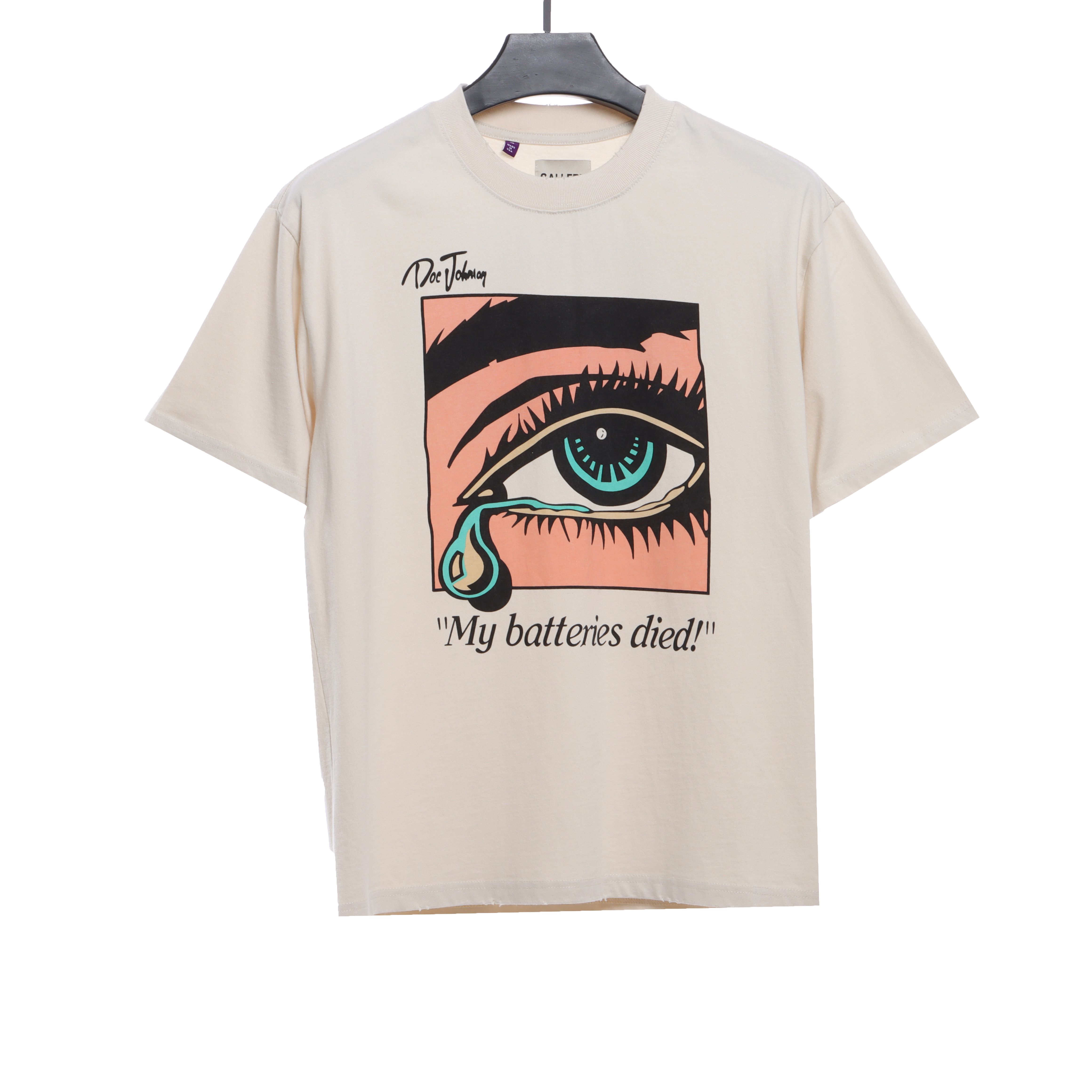 GD tearful eyes pattern short sleeves off-white