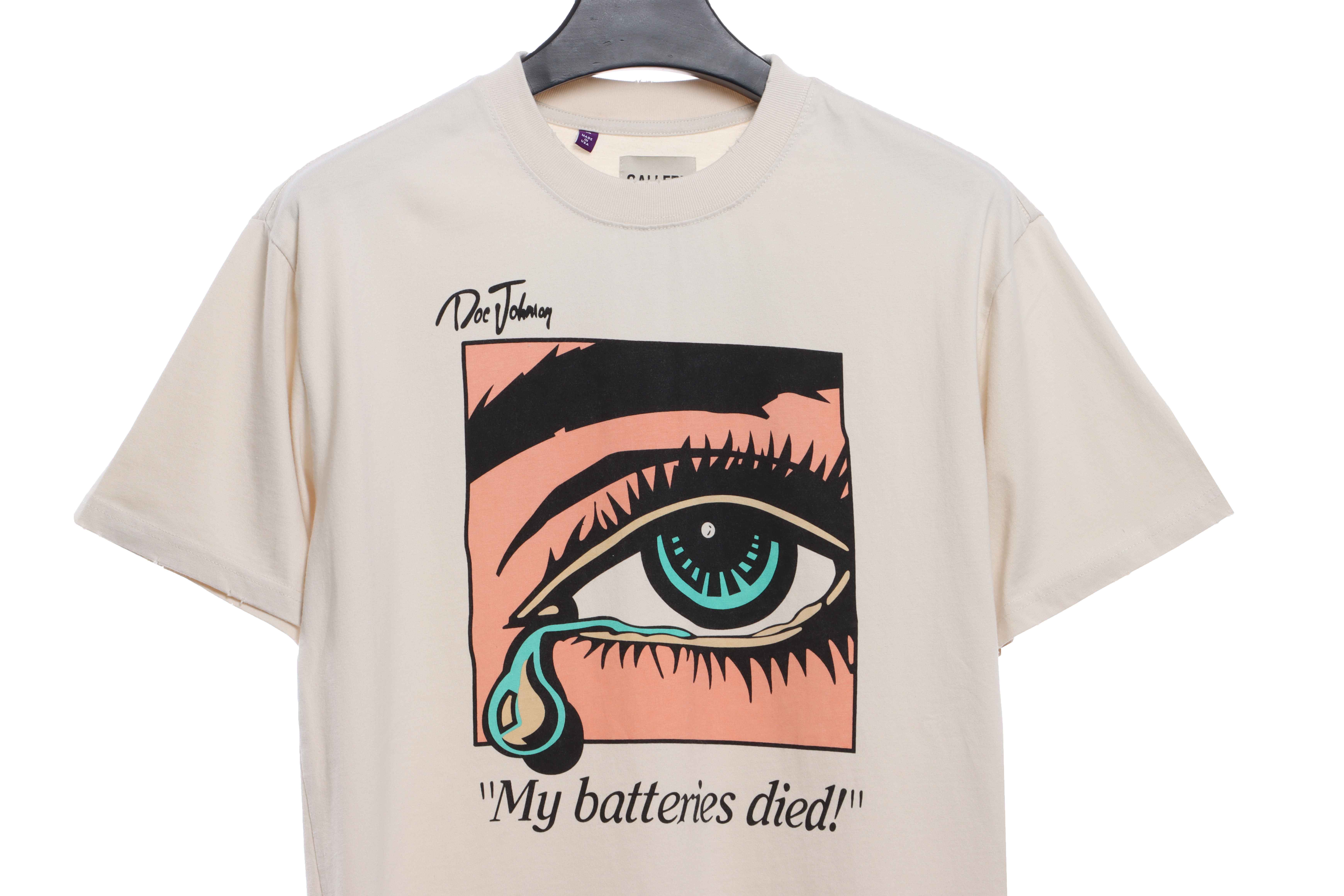 GD tearful eyes pattern short sleeves off-white