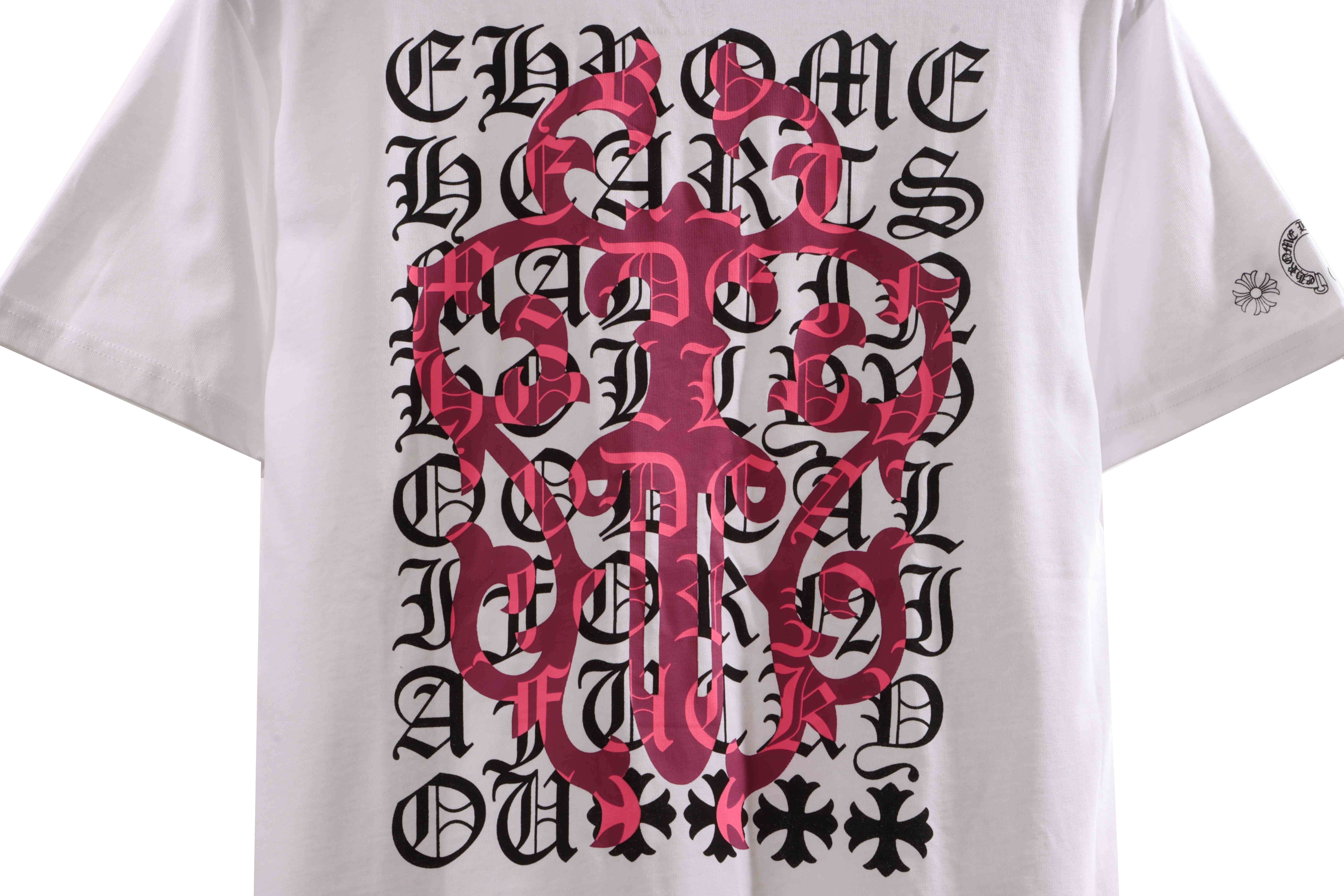Chrome Hearts Back Holy Sword Overlap Print Short Sleeve White