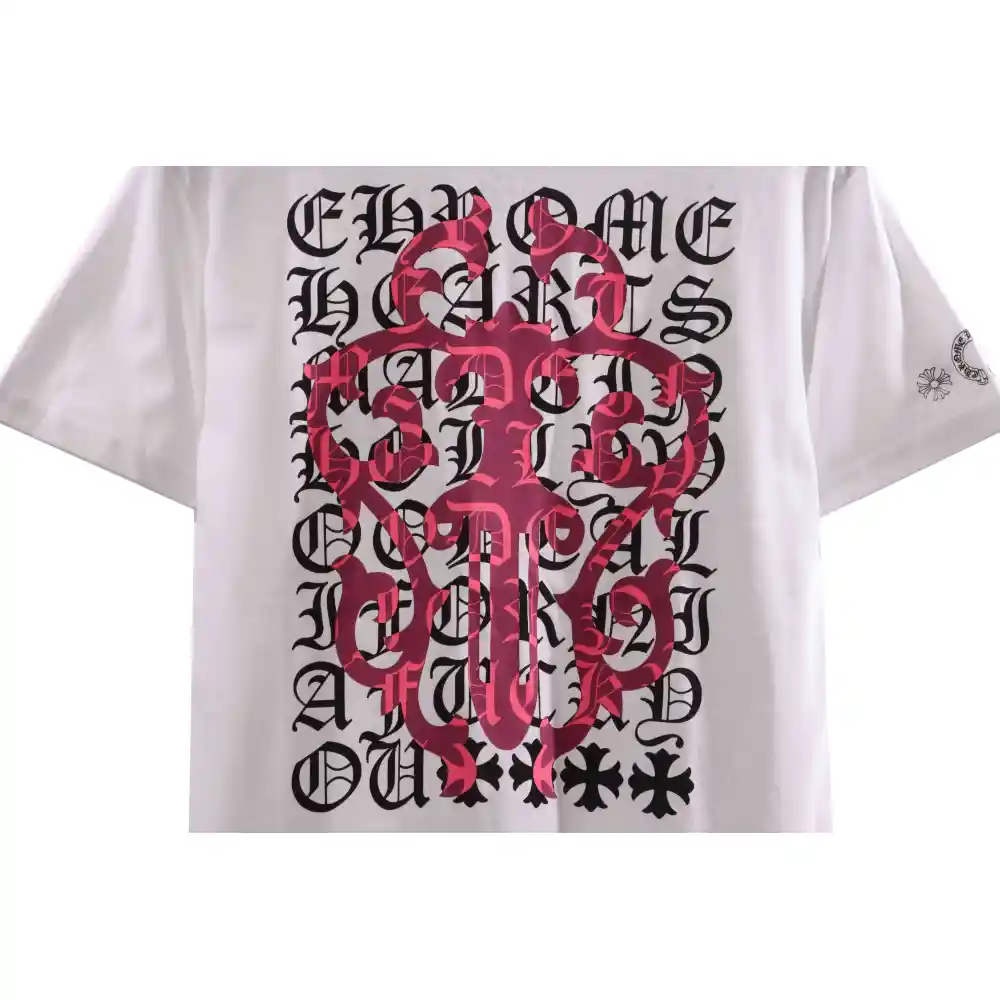 Chrome Hearts Back Holy Sword Overlap Print Short Sleeve White